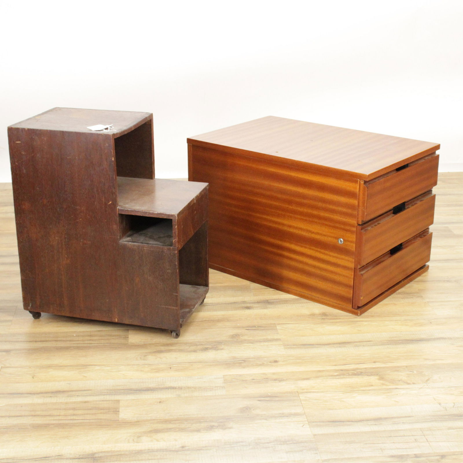 Modernist Mahogany Low Chest & Side Table (1 of 8)