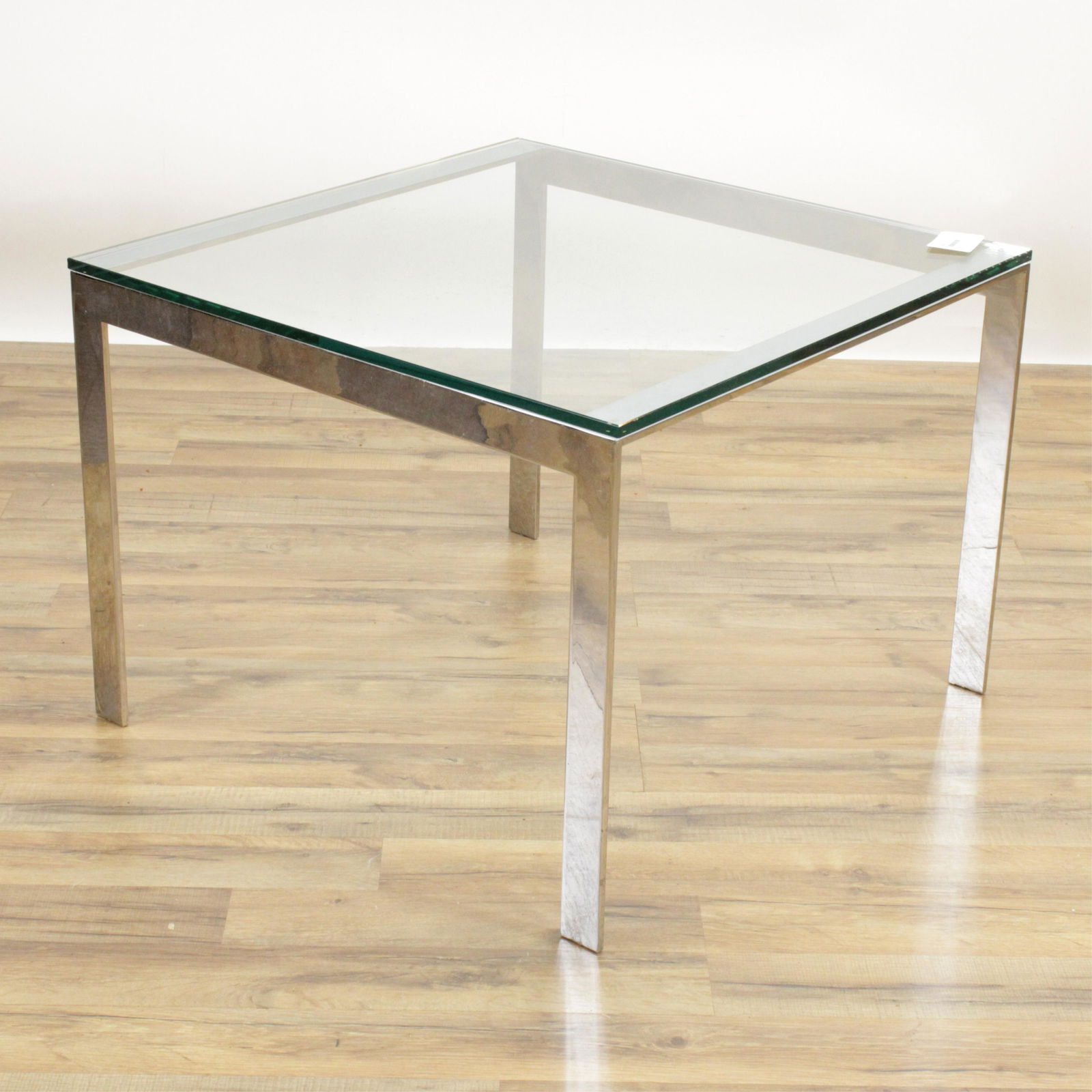 Contemporary Square Chrome & Glass Coffee Table (1 of 4)