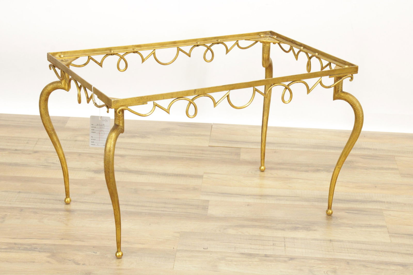 French 1940s Gilt Wrought Iron Coffee Table (1 of 3)