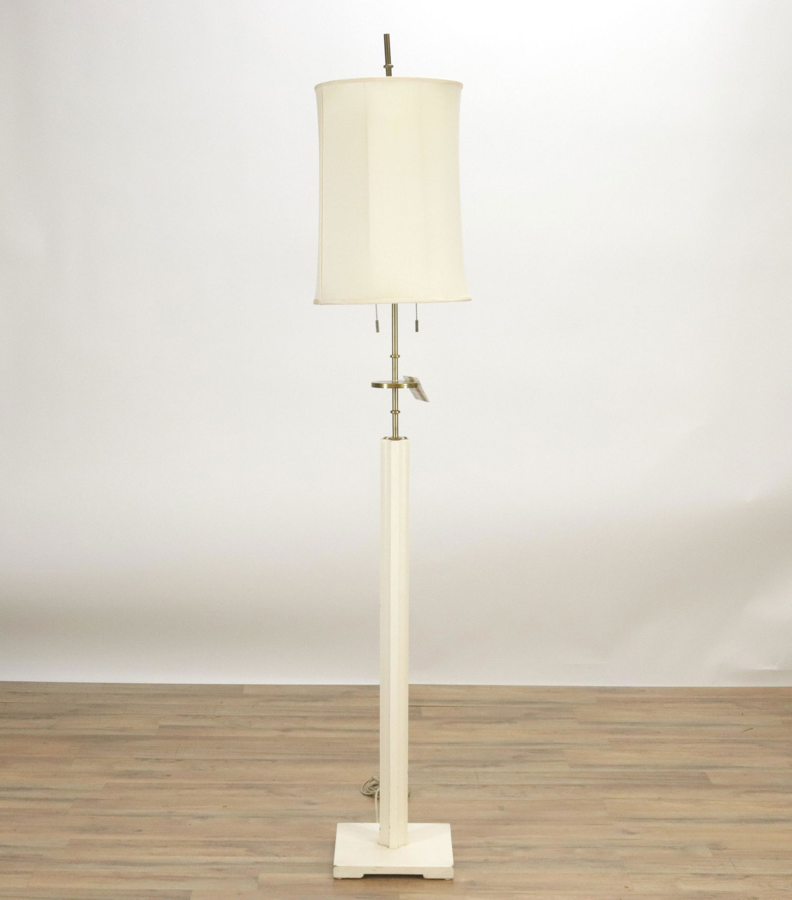 Tommi Parzinger Brass & Wood Floor Lamp (1 of 7)
