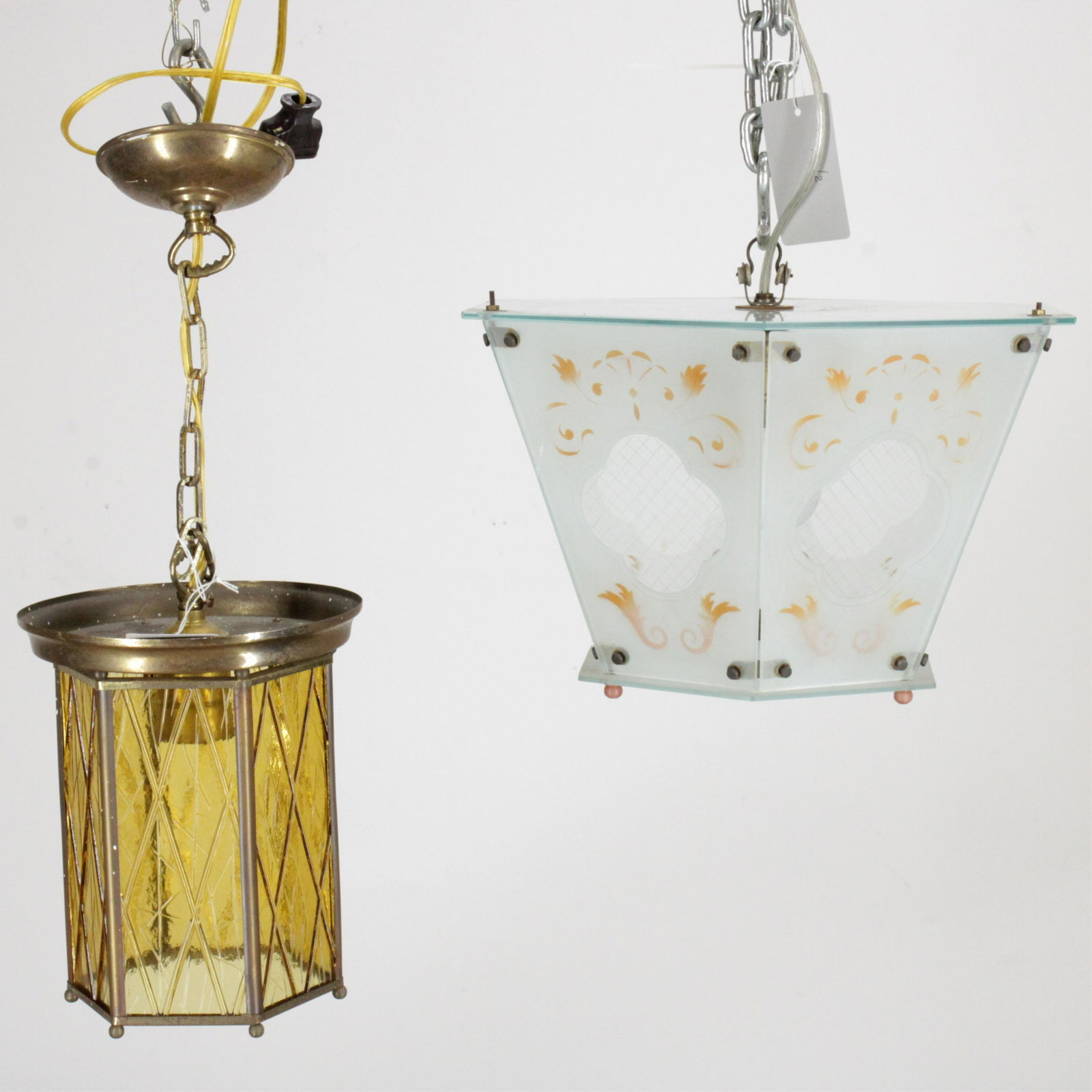 German Etched Lantern & Amber Lantern (1 of 4)