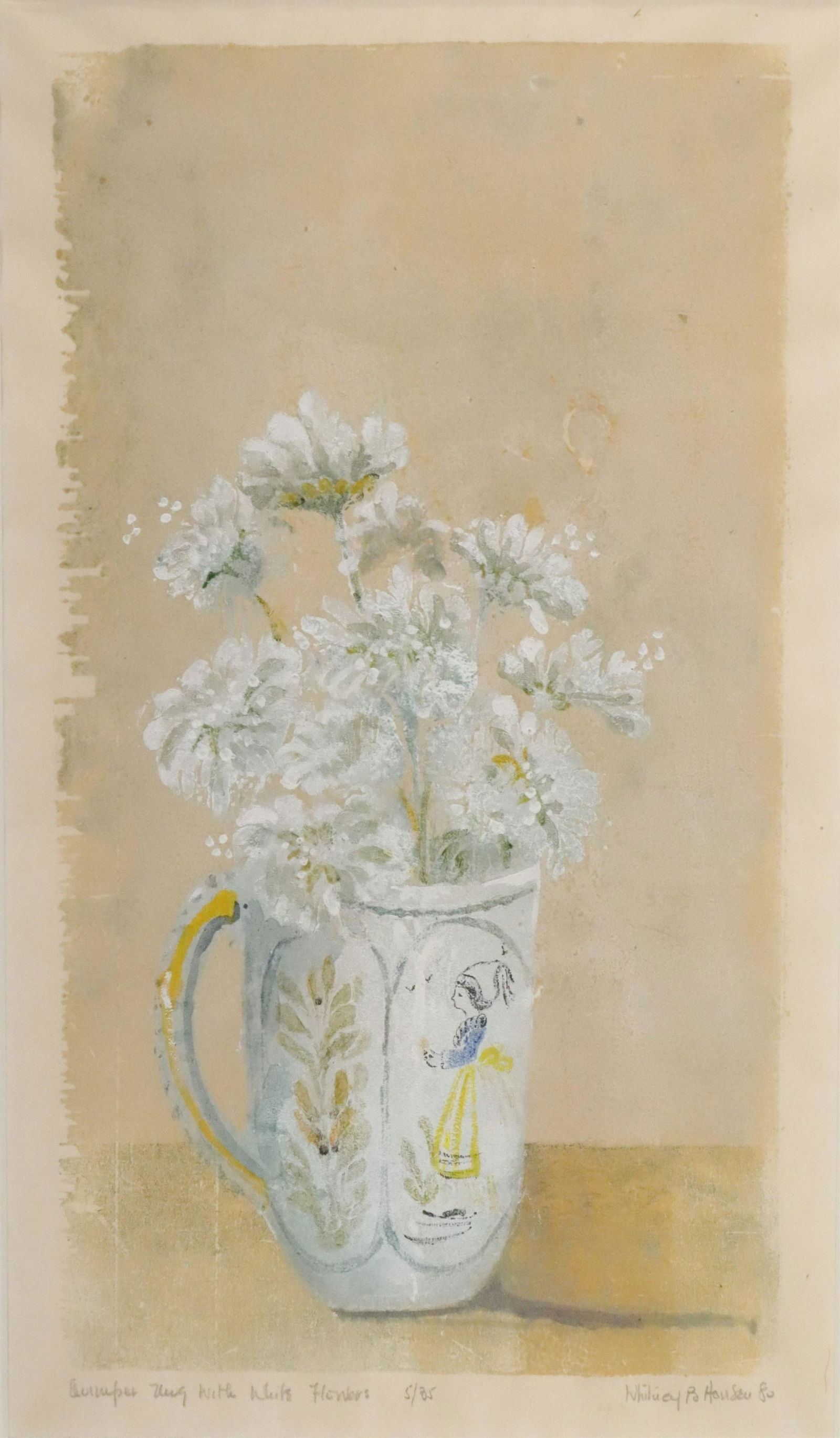 Lithograph in Colors - Quimper Mug & Flowers (1 of 3)