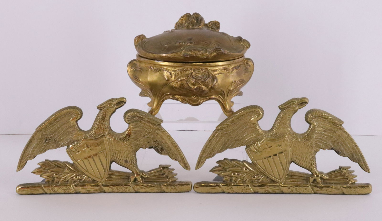 Brass Eagle Bookends & Jewelry Box (1 of 3)