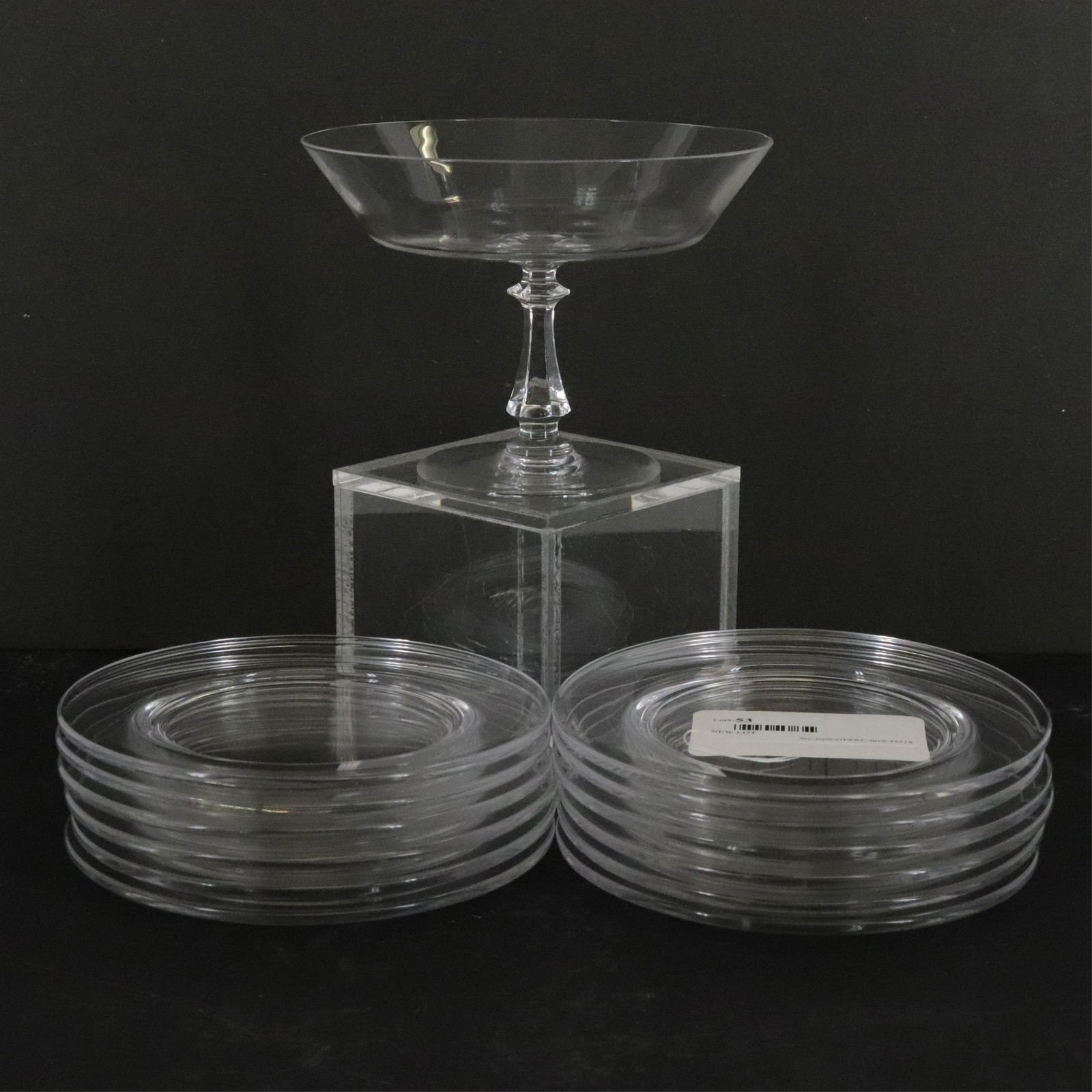 Val St. Lambert Glass Compote & 12 Plates (1 of 3)