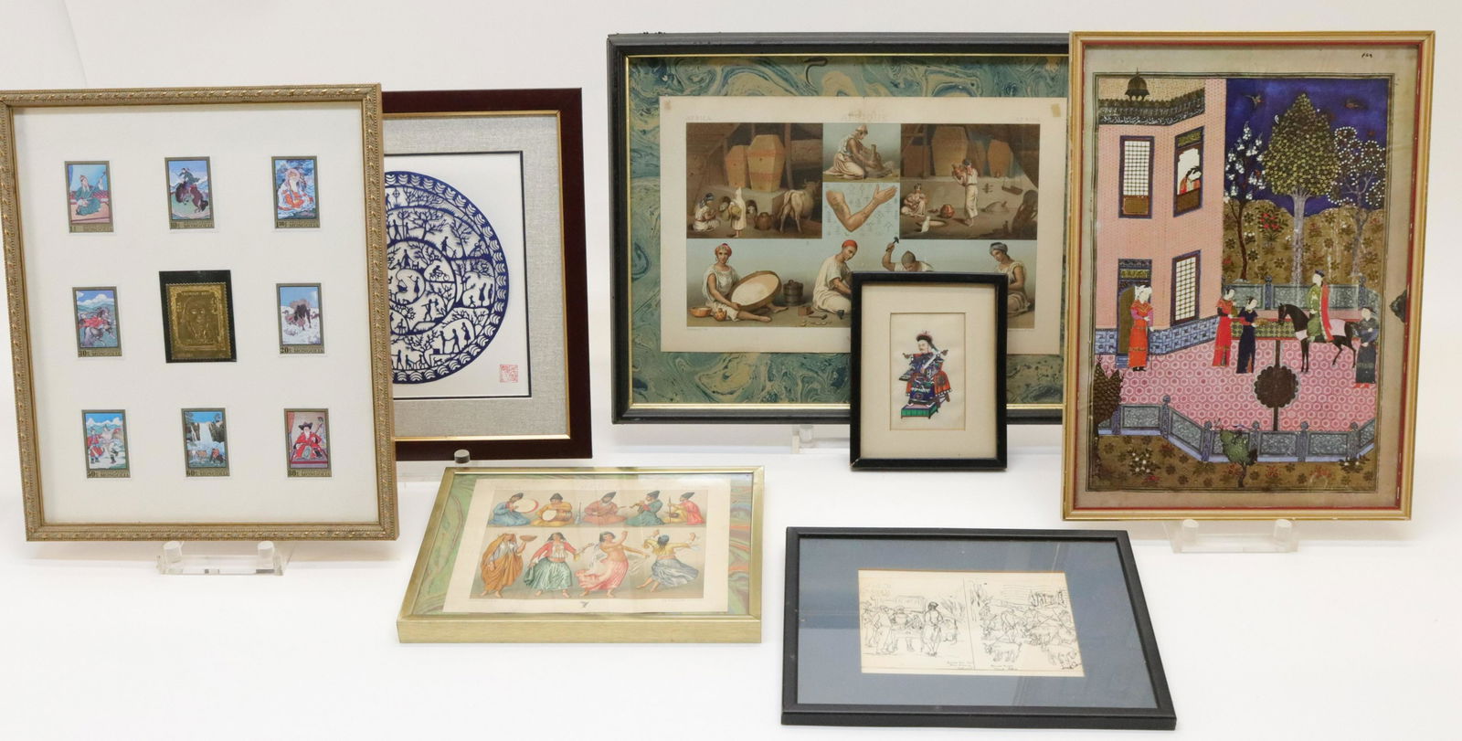 Asian/ Middle East Works On Paper, Stamps, Prints (1 of 9)