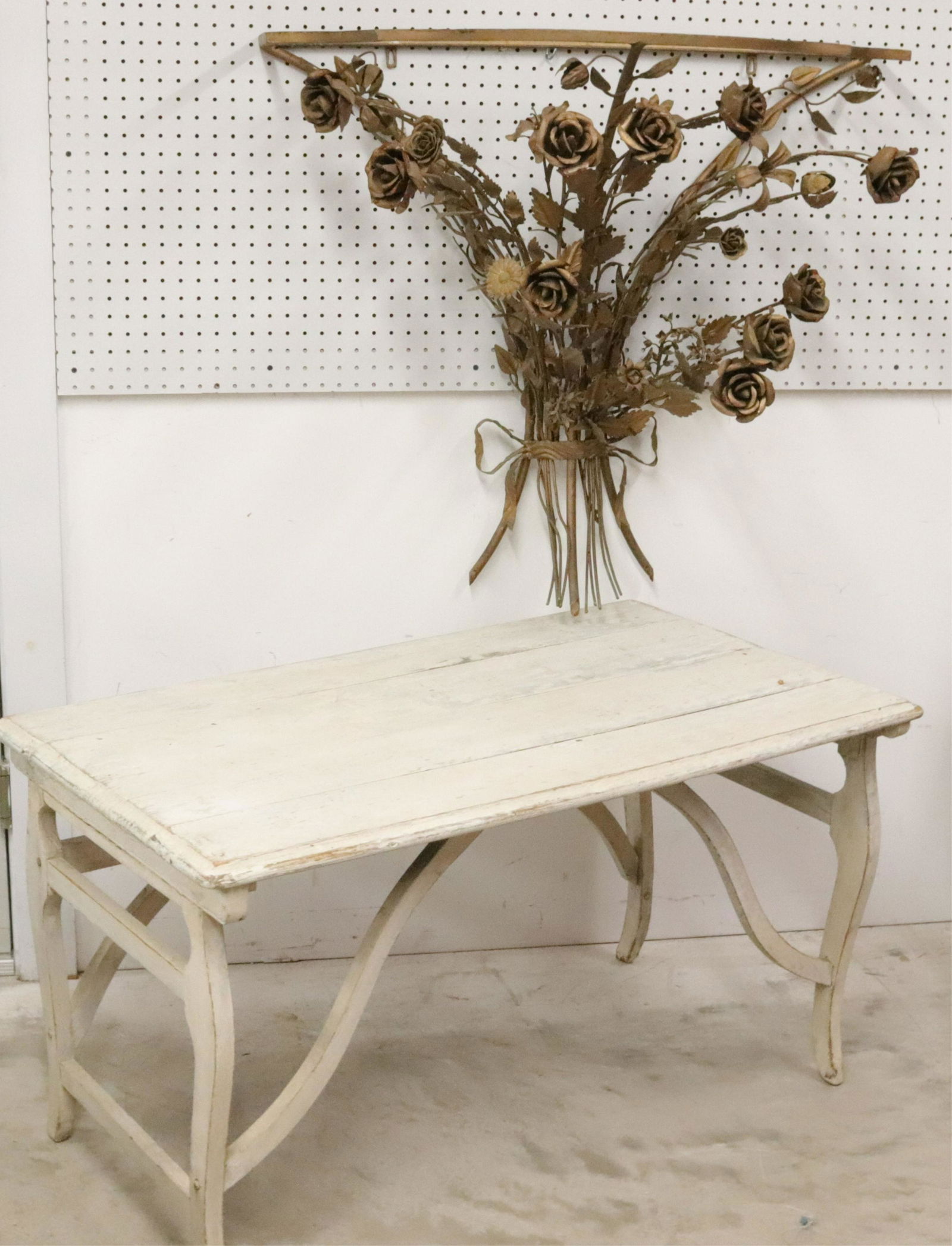 Vintage Conservatory Table; Floral Wall Console (1 of 4)