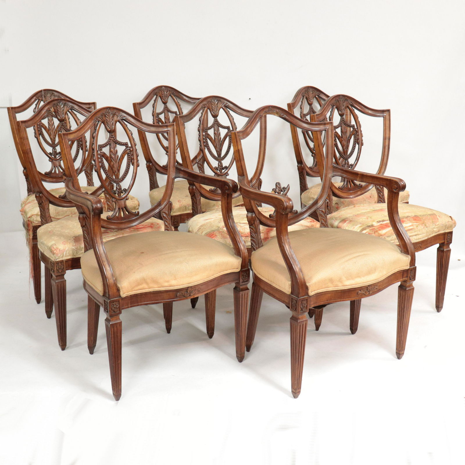8 Shield Back Hepplewhite Style Dining Chairs (1 of 4)
