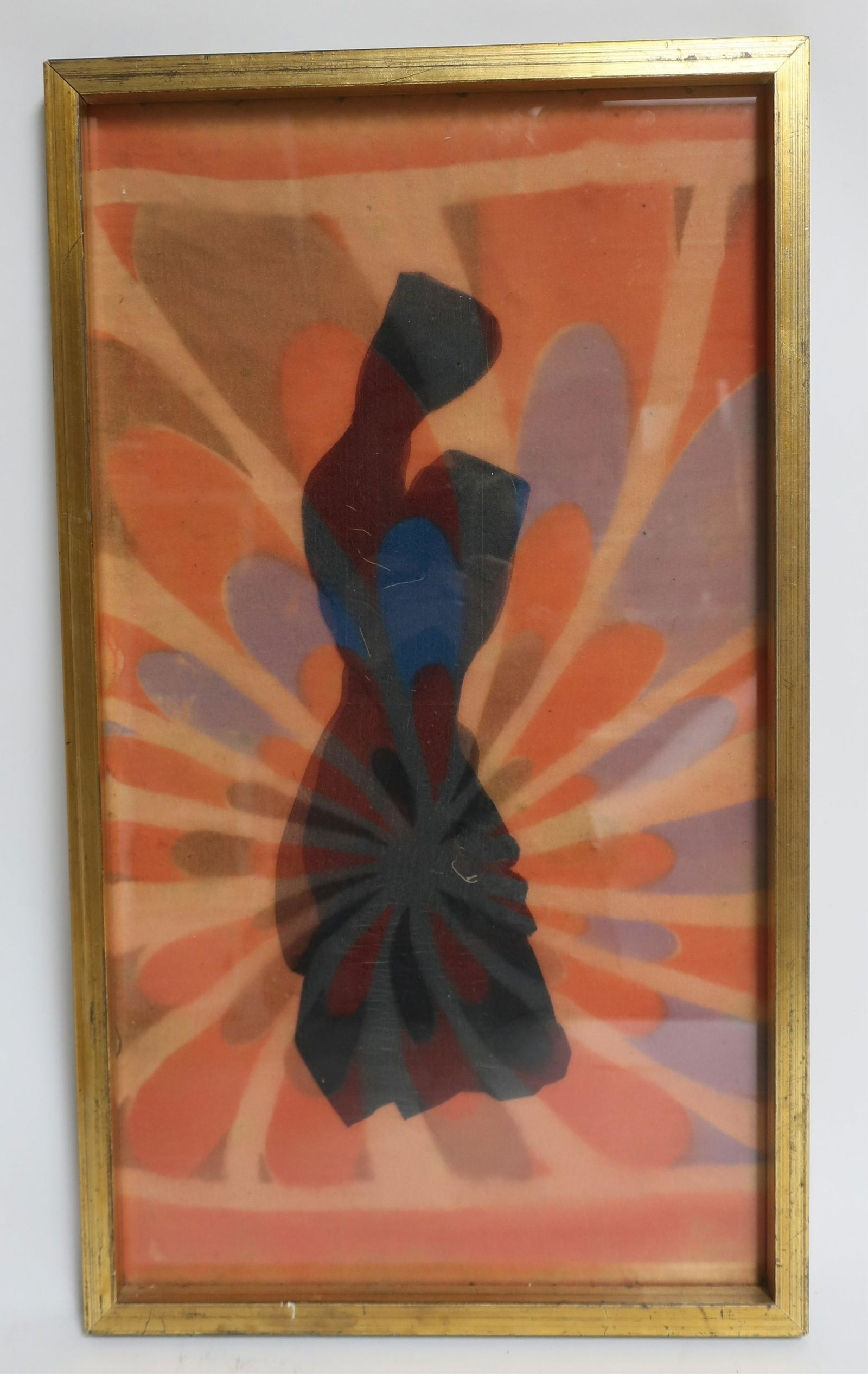 Drogo Dedic, b.1937, "Mother and Child": Drogo Dedic, b.1937, "Mother and Child", Mixed Media, Watercolor, Cloth, Collage, signed and dated verso Drago/73Dimensions: 21 1/4" x 11 3/4", frame 22 1/2" x 13" (NN3130)(WT)