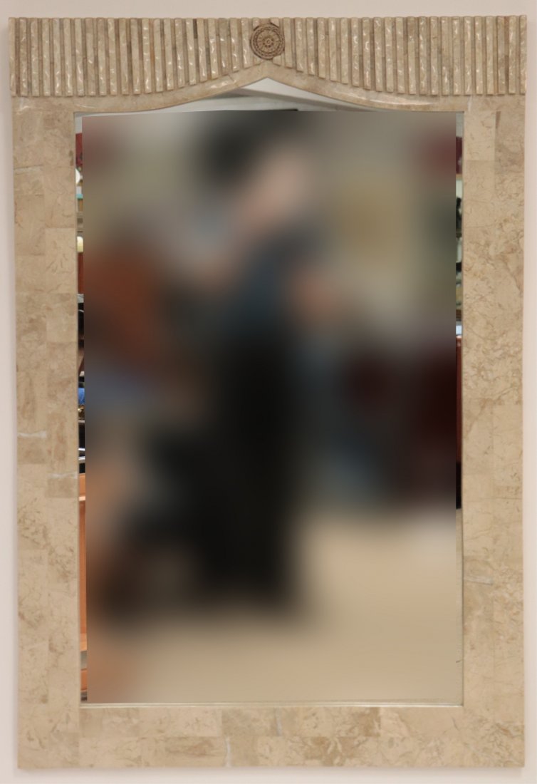 Maitland Smith Style Tessellated Marble Mirror (1 of 5)