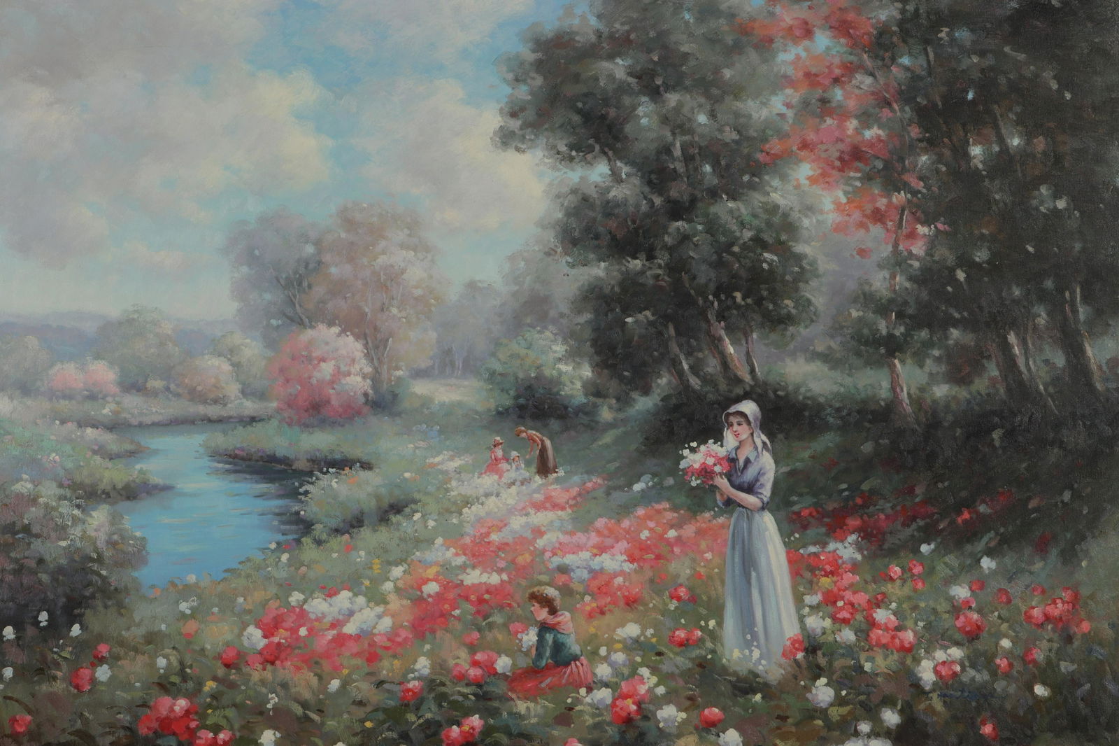 T. Hastings, Young Women, Field of Flowers, O/C (1 of 3)