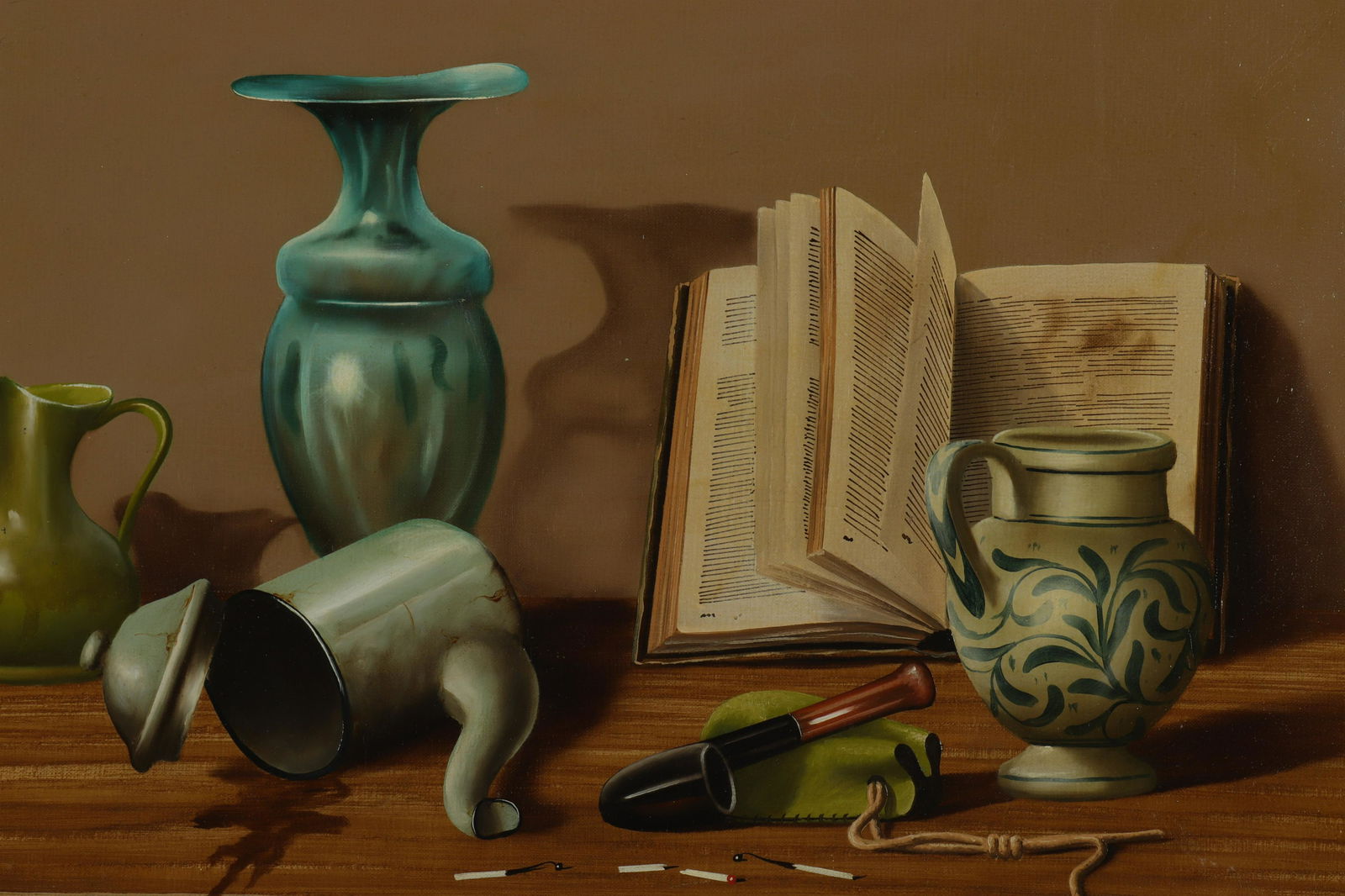 F. Alberti, "Still Life with Pipe, Book, Vases", O (1 of 3)