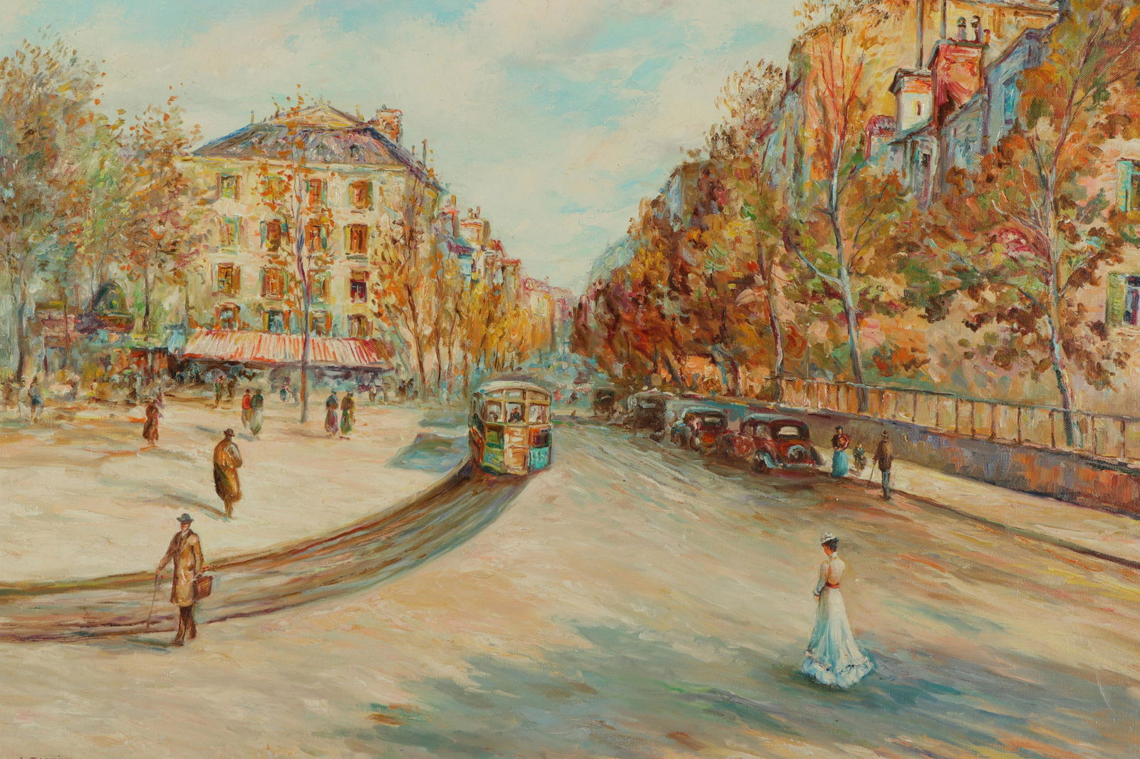 L. Fleming, "Paris Street in Spring", O/C (1 of 3)