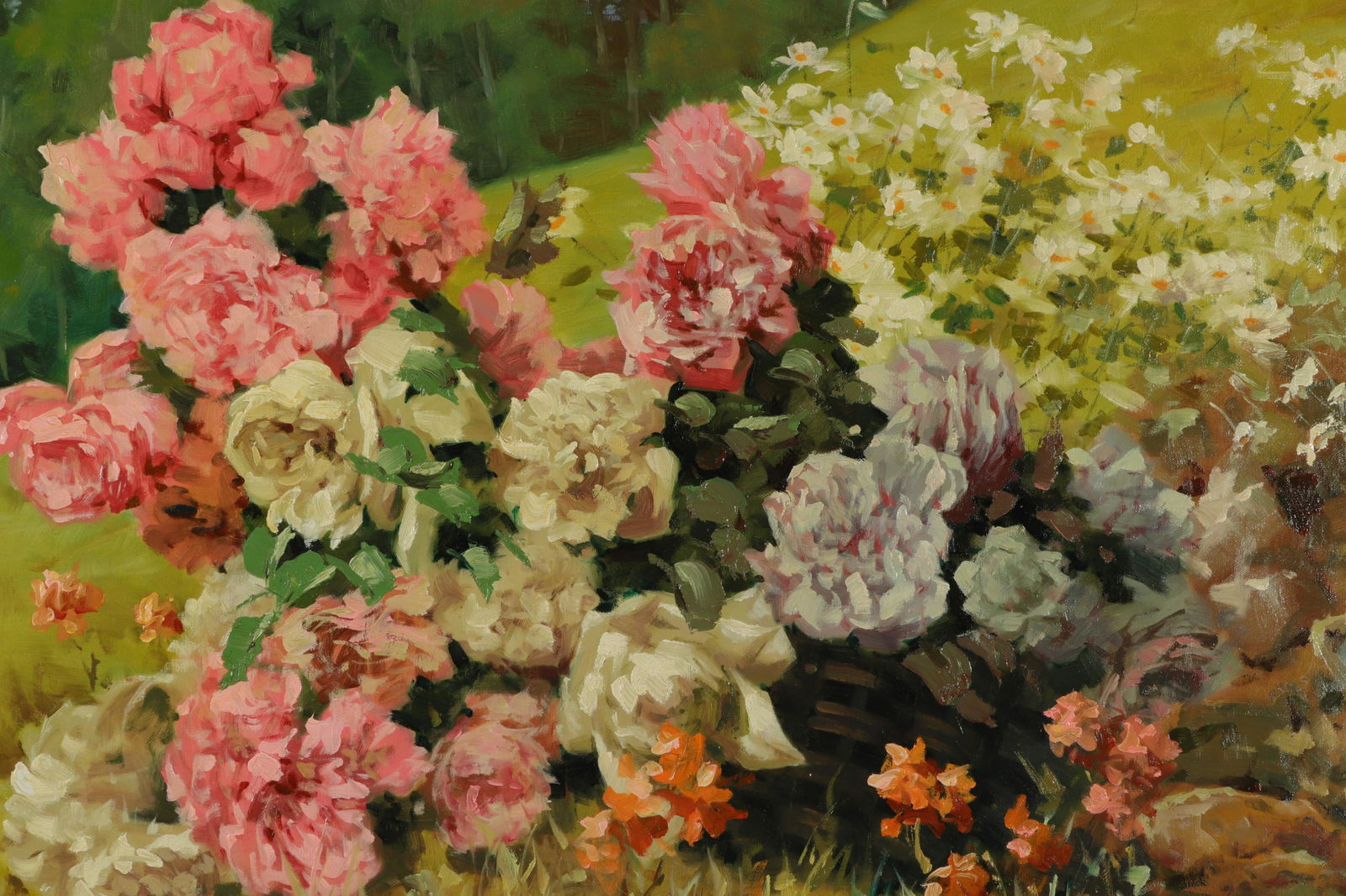 Van Redon, "Pink & White Flowers", O/C (1 of 3)