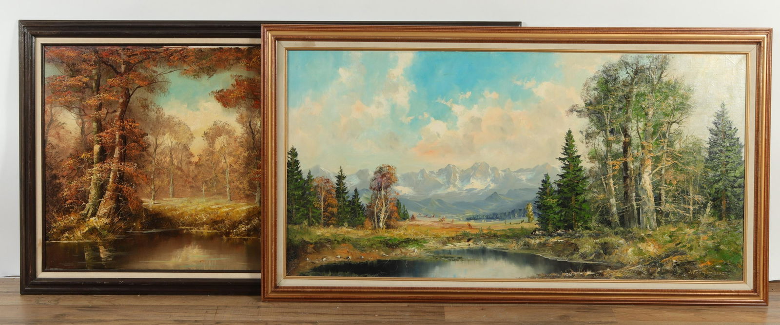 2 Wooded Landscapes - Fall & Winter, O/C (1 of 5)