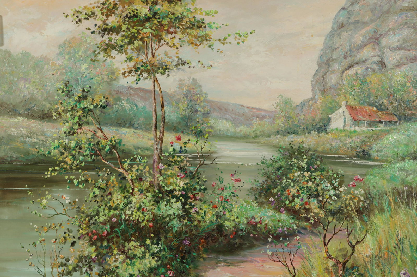 C. Jordan - Lake, Spring Flowers & Cottage O/C (1 of 3)