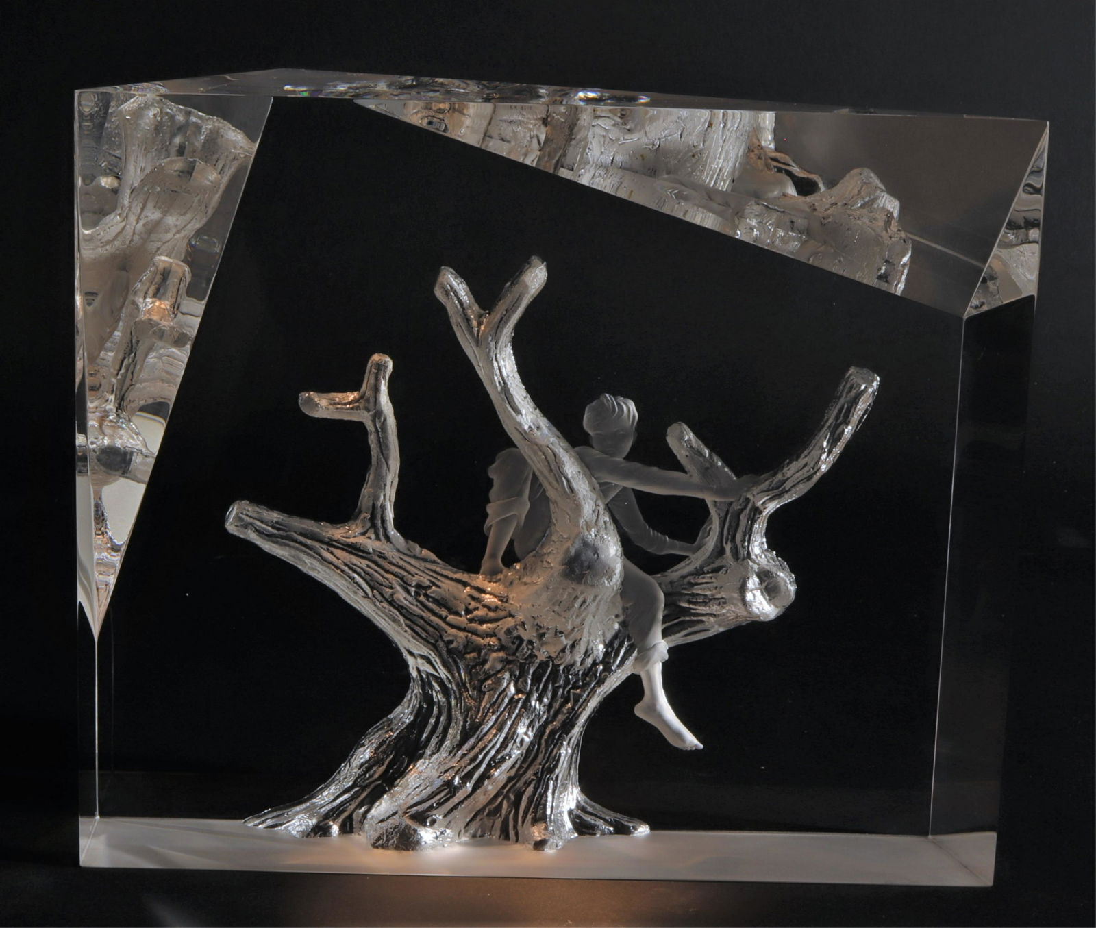 Steuben Crystal Sculpture "The (Boy In the) Tree" (1 of 6)