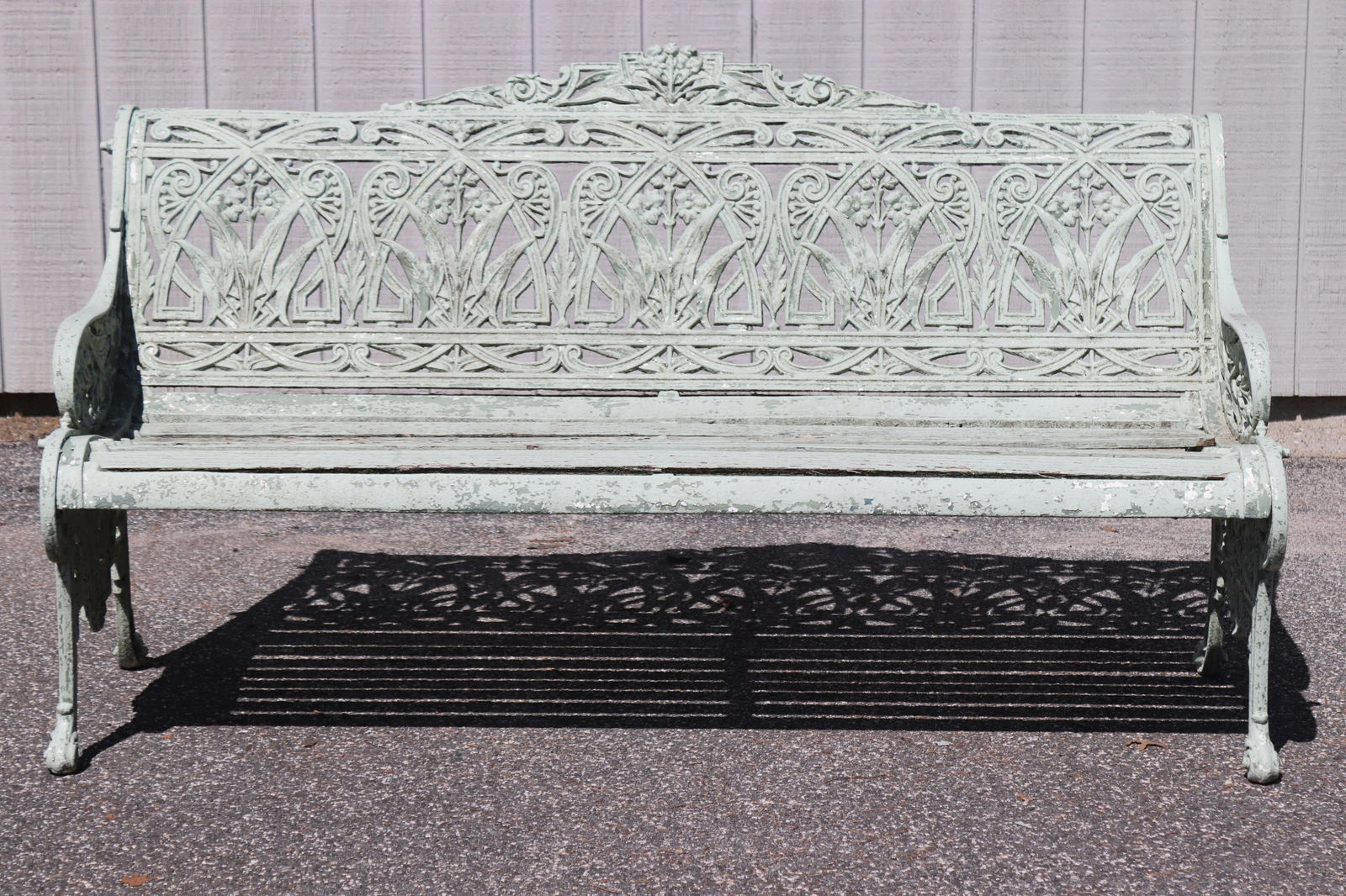 Victorian Green Painted Cast Iron Settee (1 of 6)