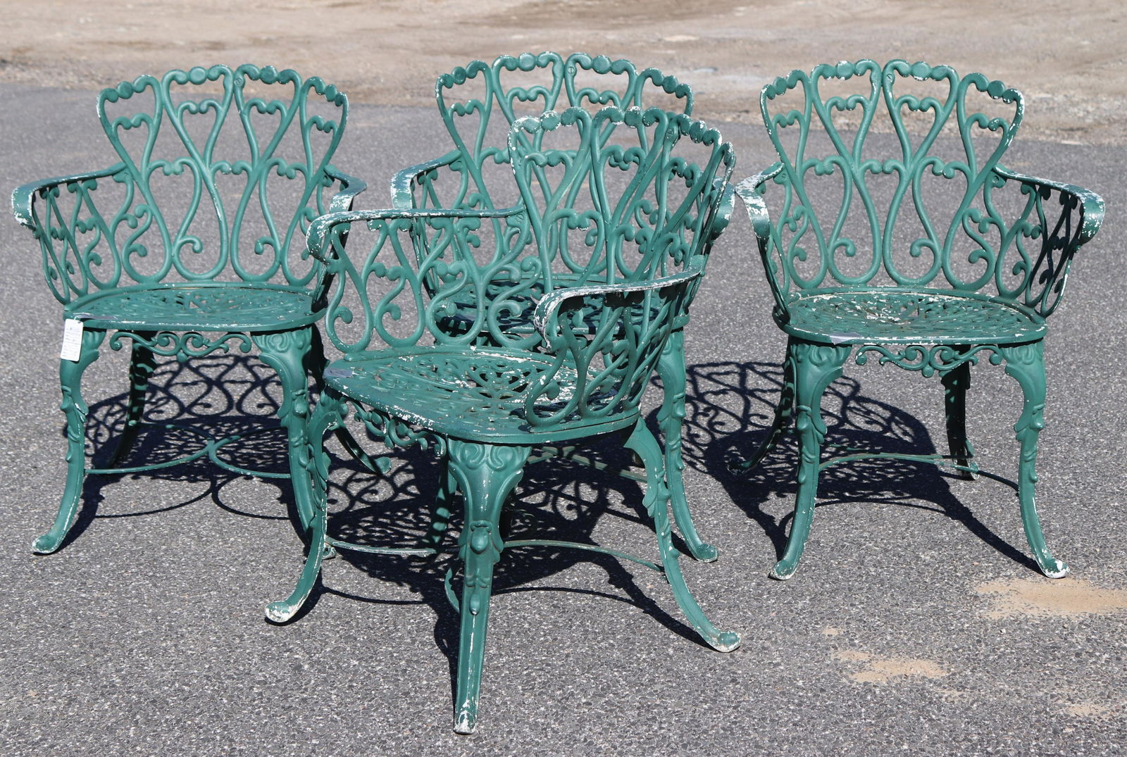 Four Vintage Cast Aluminum Outdoor Chairs (1 of 9)