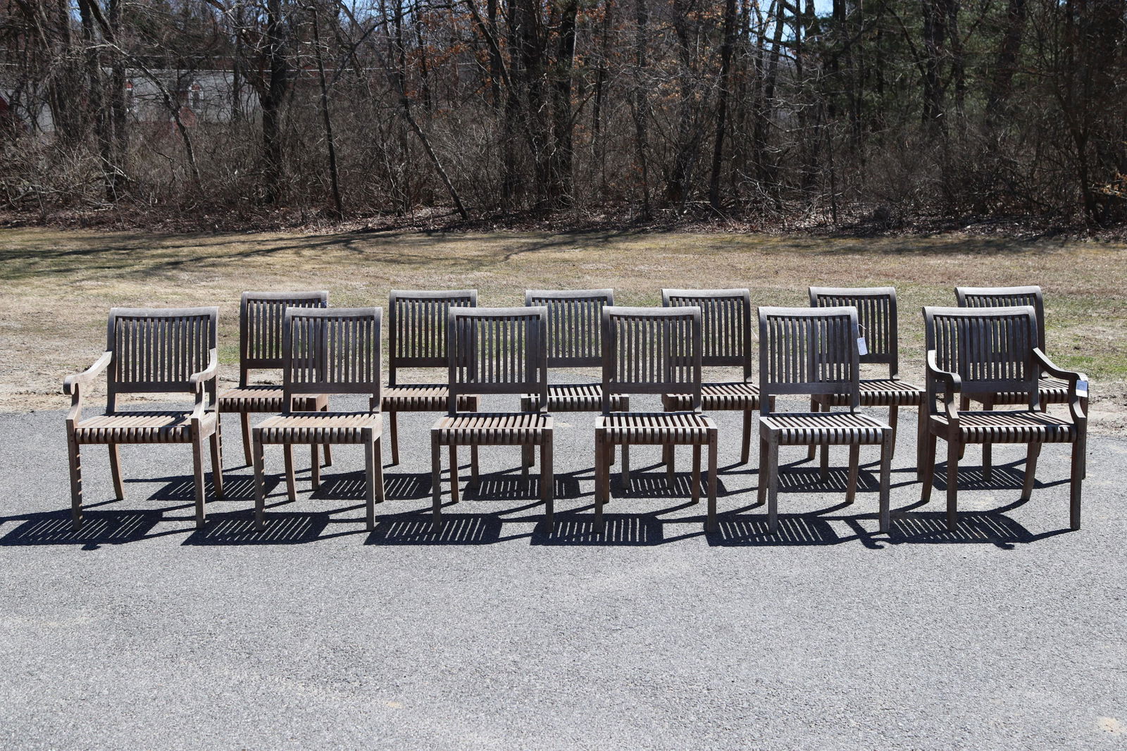 Set of 12 Smith & Hawken Teak Dining Chairs (1 of 6)