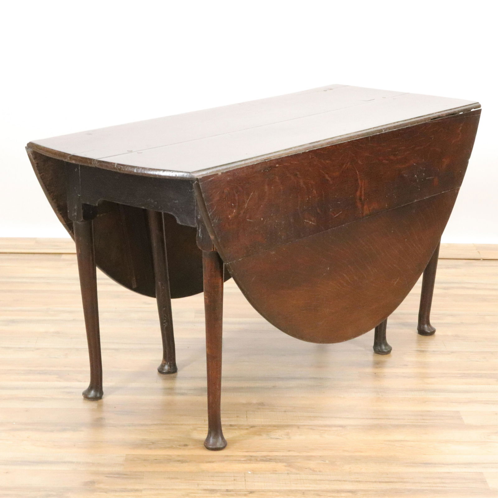 George III Oak Oval Dropleaf Table, 18th C. (1 of 14)