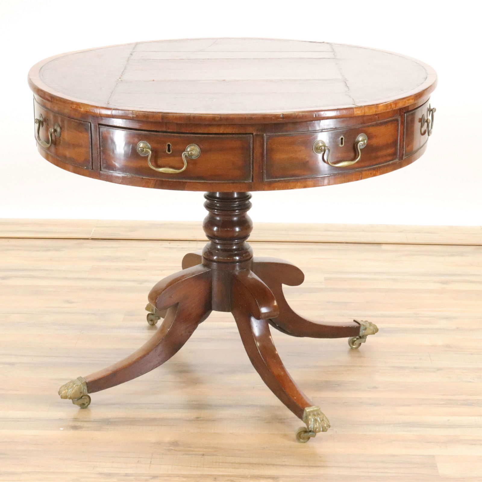 Late George III Mahogany Drum Table, E 19th C. (1 of 10)