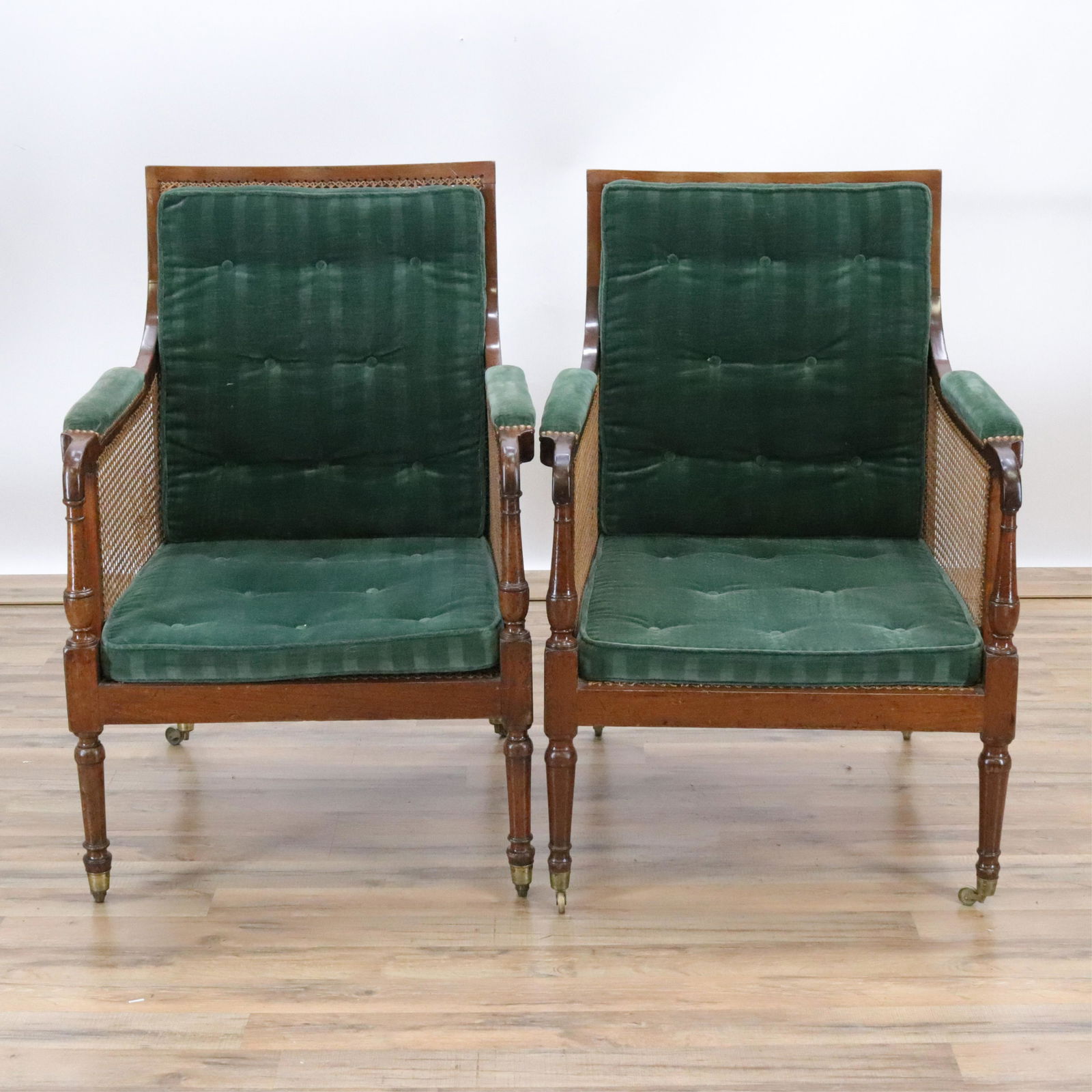 Pair Late George III Caned Library Chairs, 19th C. (1 of 6)