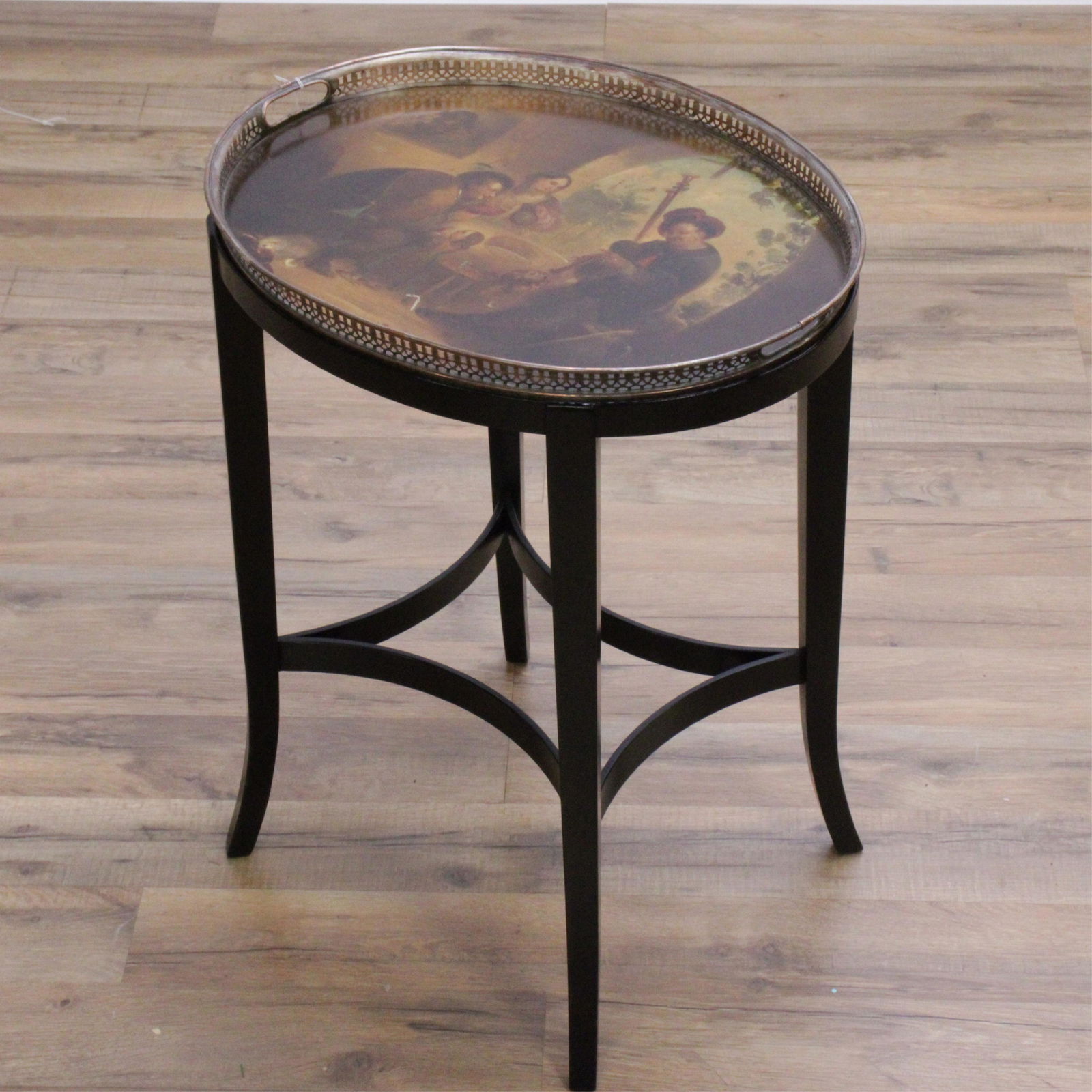 Hand Painted Old Master Serving Tray Table (1 of 6)