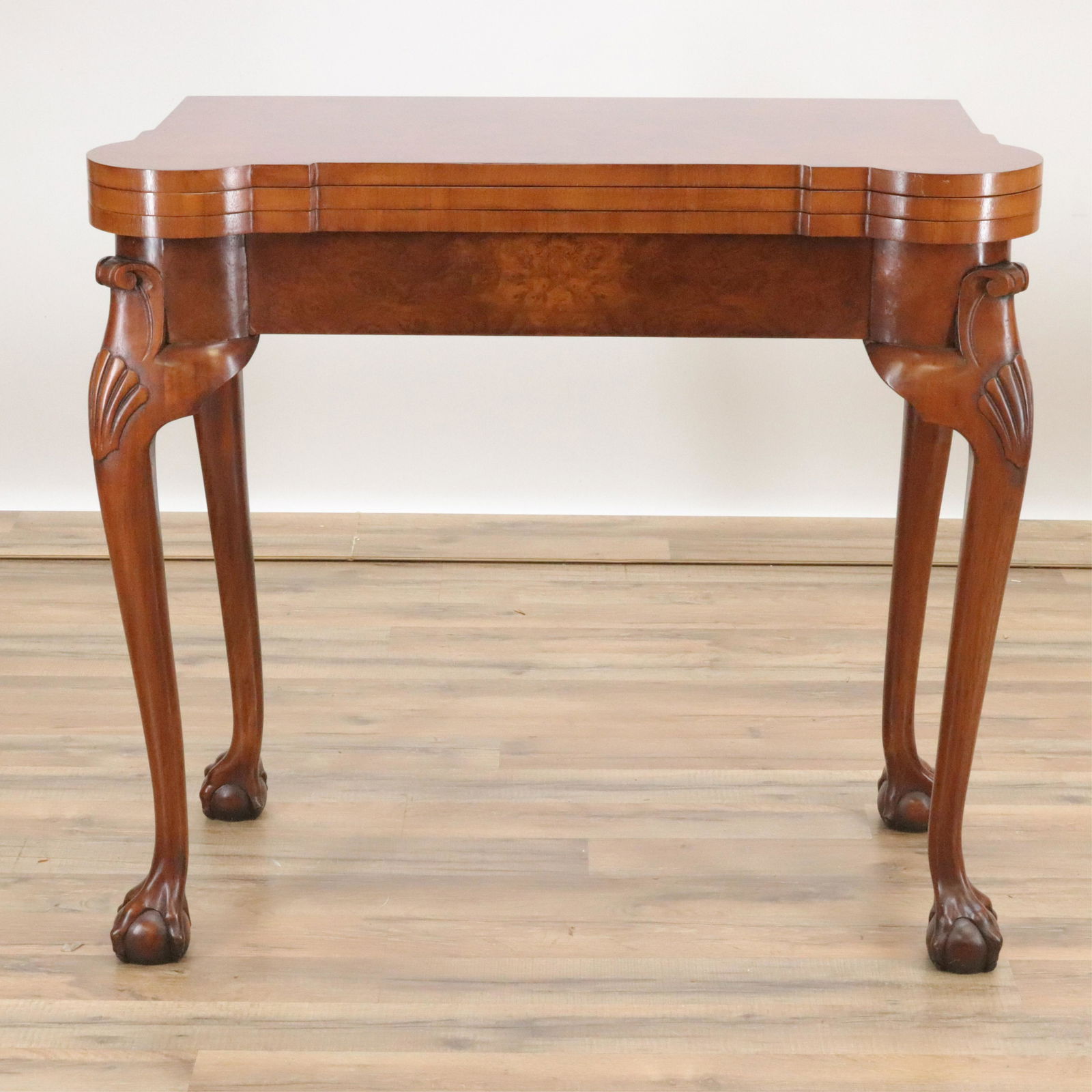 Chippendale Style Mahogany Inlaid Games Table (1 of 9)