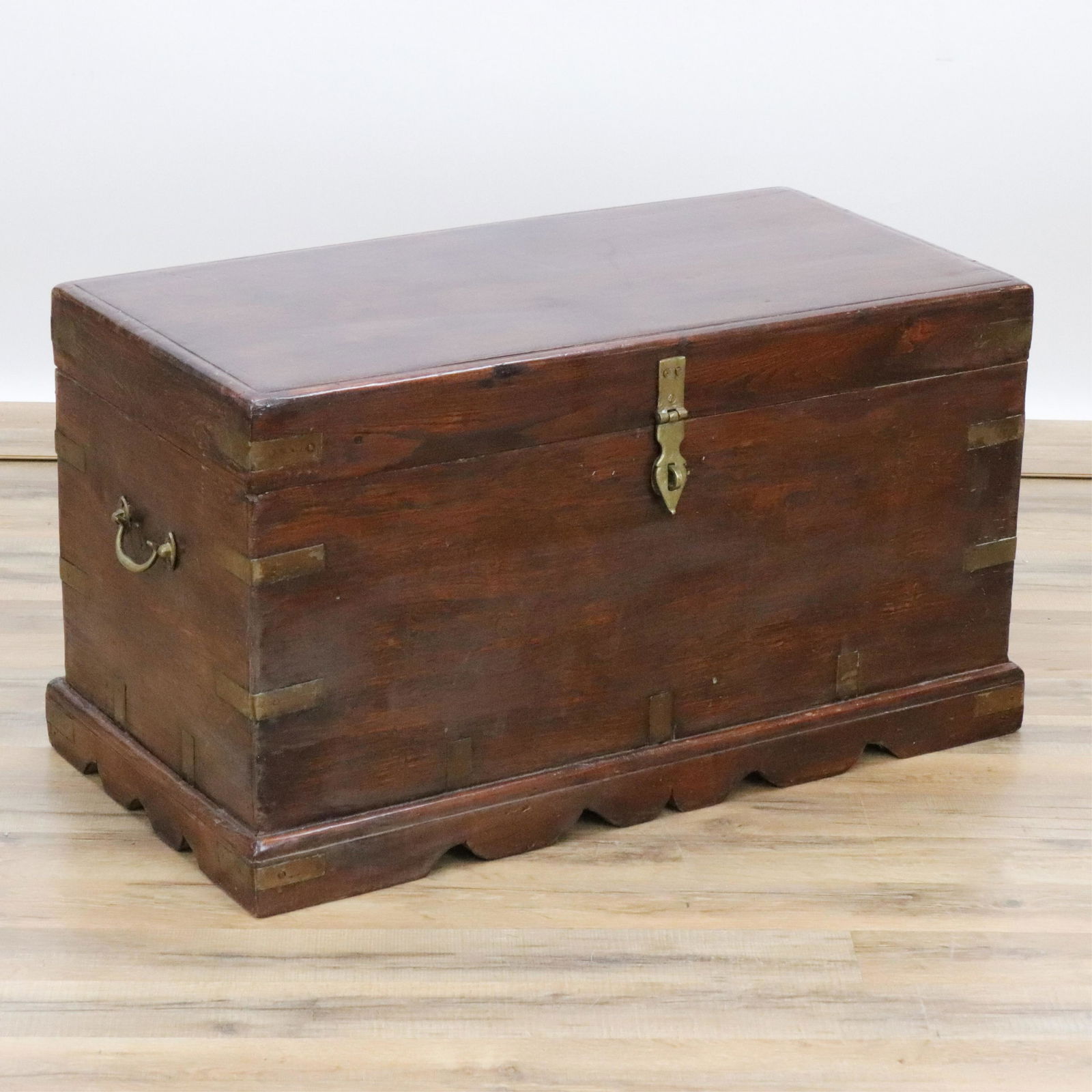 English Brass Bound Teak Captain's Chest (1 of 5)