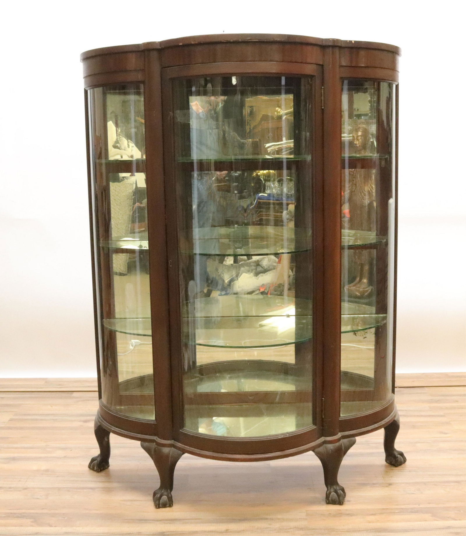 Mahogany Curved Glass Display Cabinet (1 of 11)