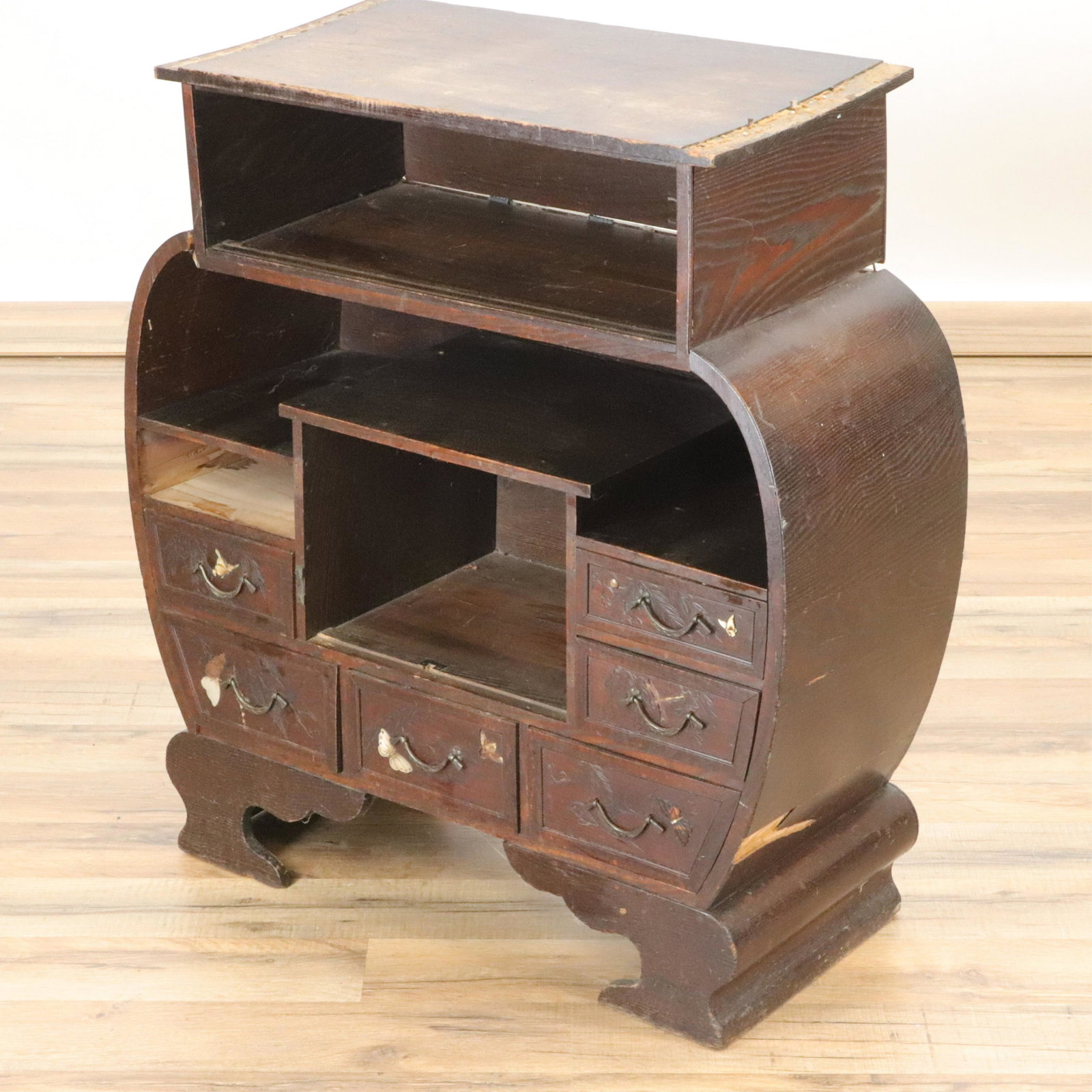 Small Japanese Inlaid Elm Altar Chest: Small Japanese Inlaid Elm Altar Chest Dimensions: 27" H x 24" W x 10" D Property from a private Manhattan collection (MALI187)(MS)