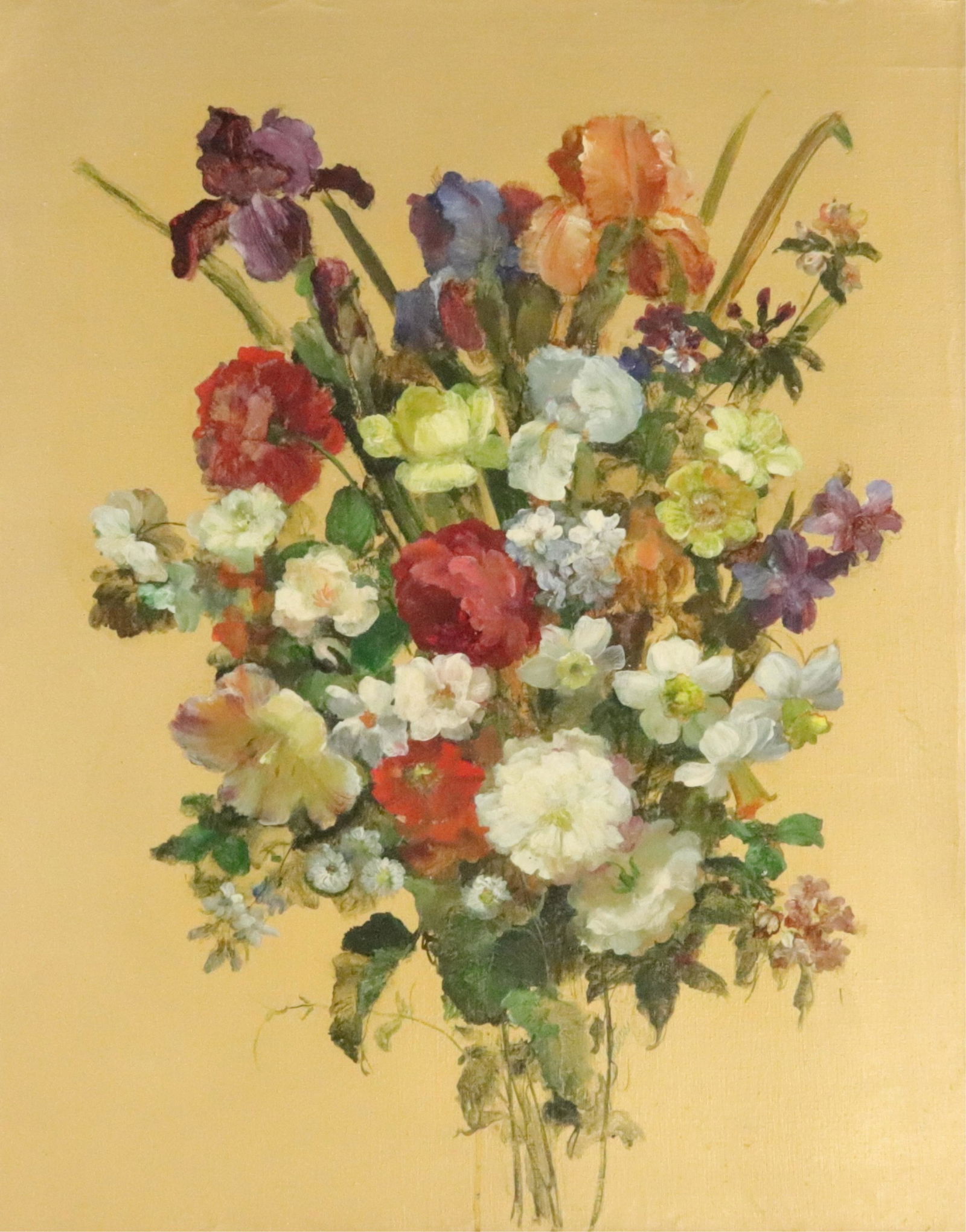Josef Konecny - Red Roses & Irises on Gold (1 of 5)