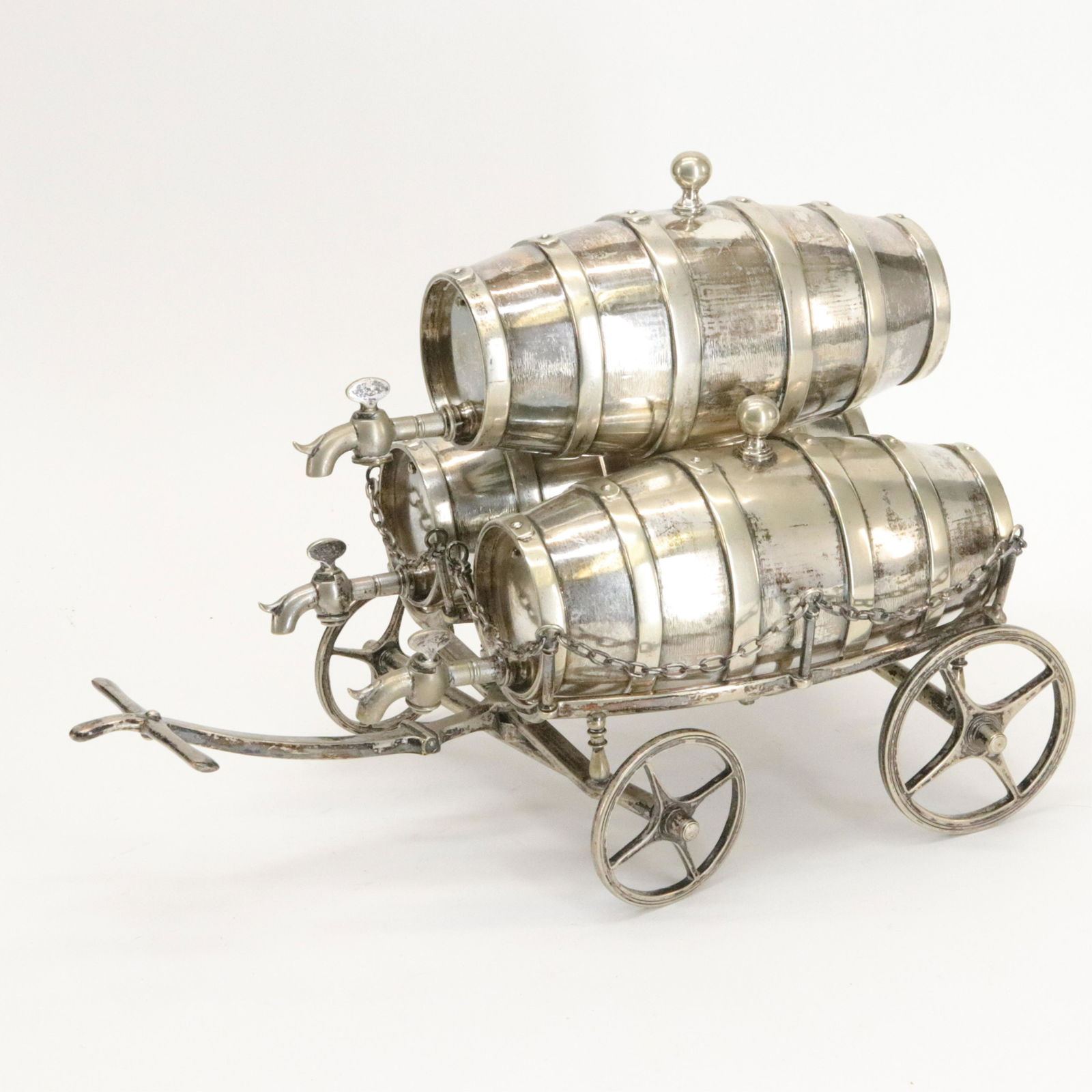 Victorian Silverplate Horse Cart Tantalus (1 of 8)