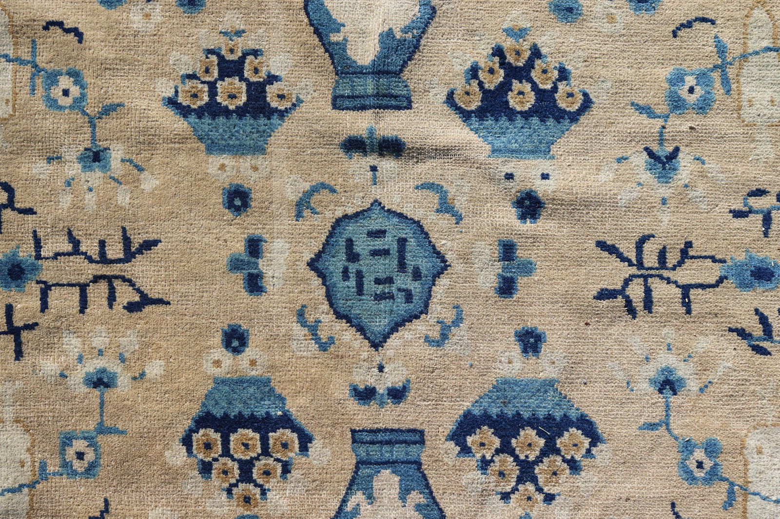 20C Chinese Peking  Blue And White Wool Rug (1 of 10)