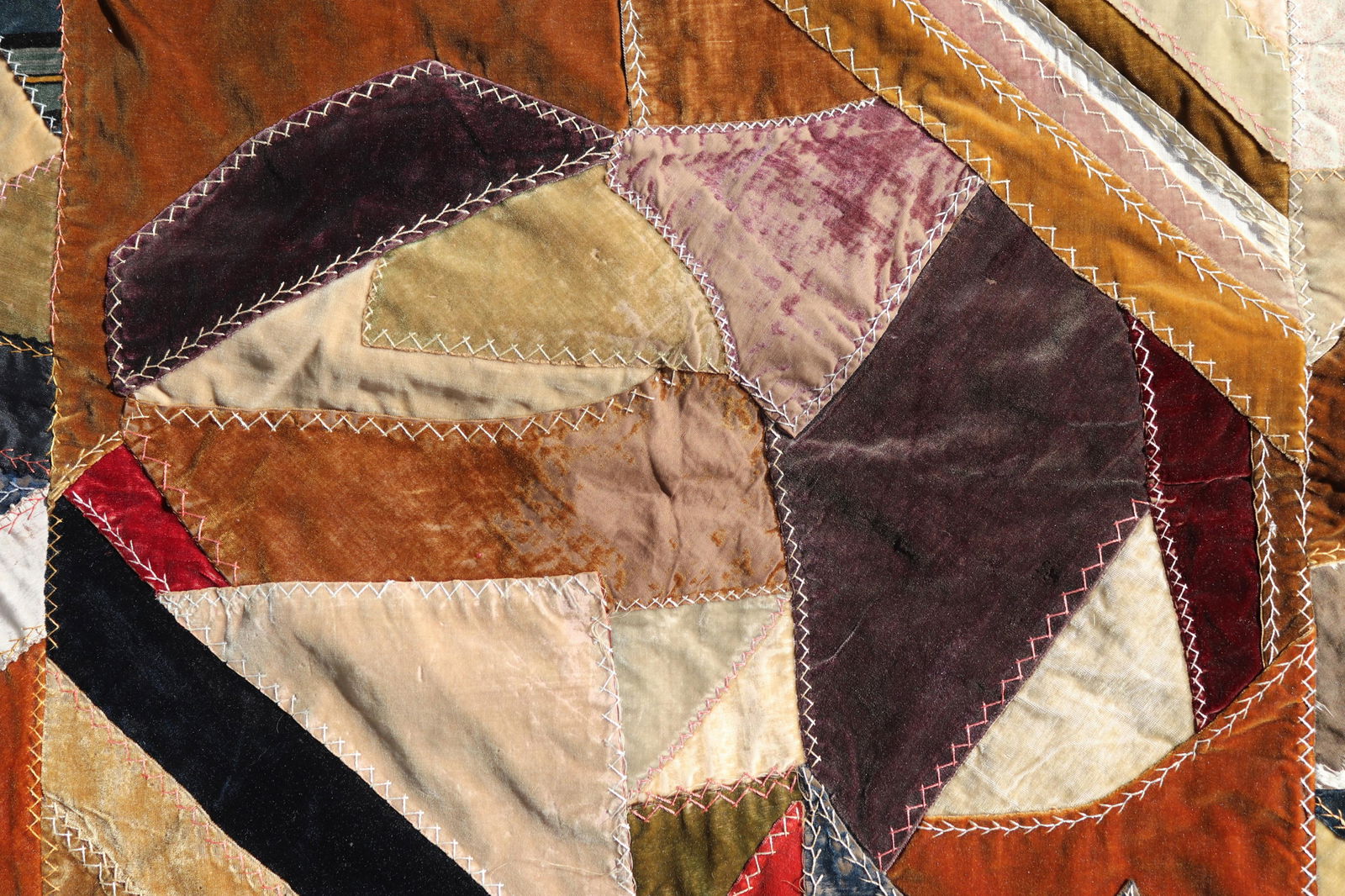 19/20C Crazy Quilt; Three Wool Kilim Pillows (1 of 11)
