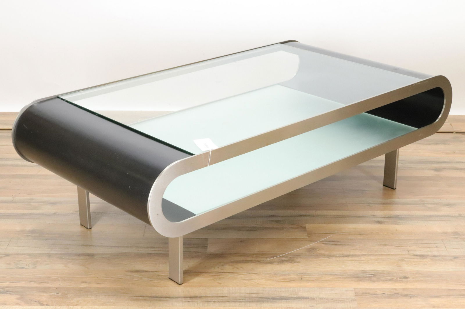 Modern Steel,Wood and Glass Cocktail Table (1 of 4)