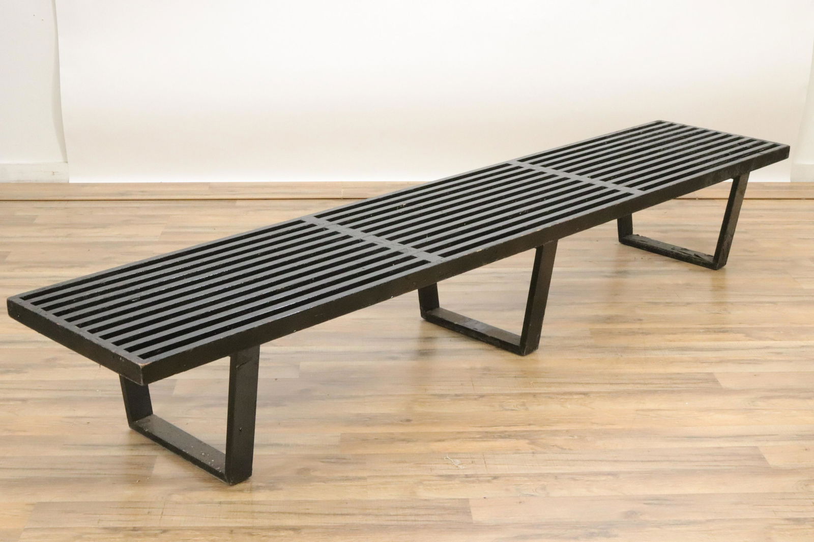 Nelson Style Painted Wood Bench (1 of 5)