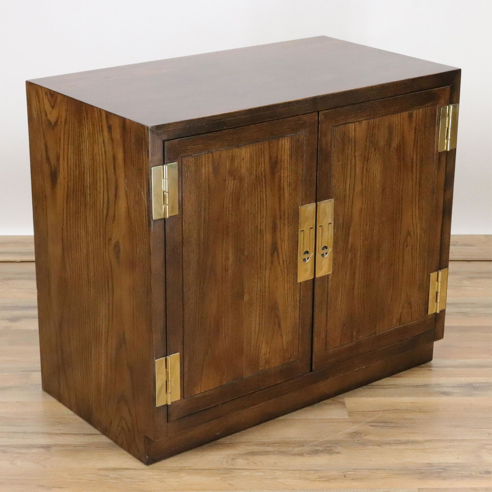 Henredon Brass Mounted Oak Campaign Cabinet (1 of 6)