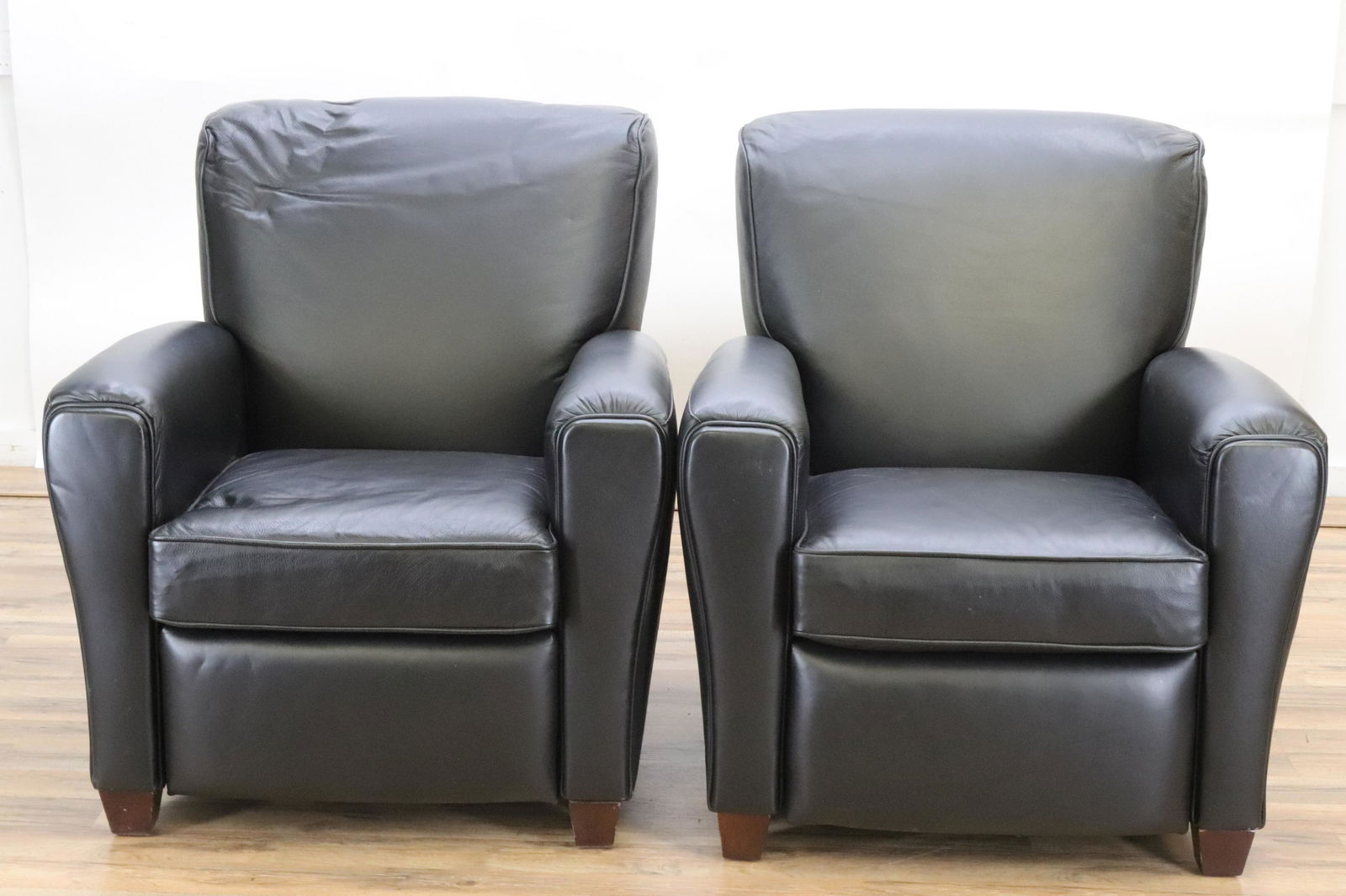 Pr. of Black Leather Barca Reclining Lounge Chairs (1 of 8)