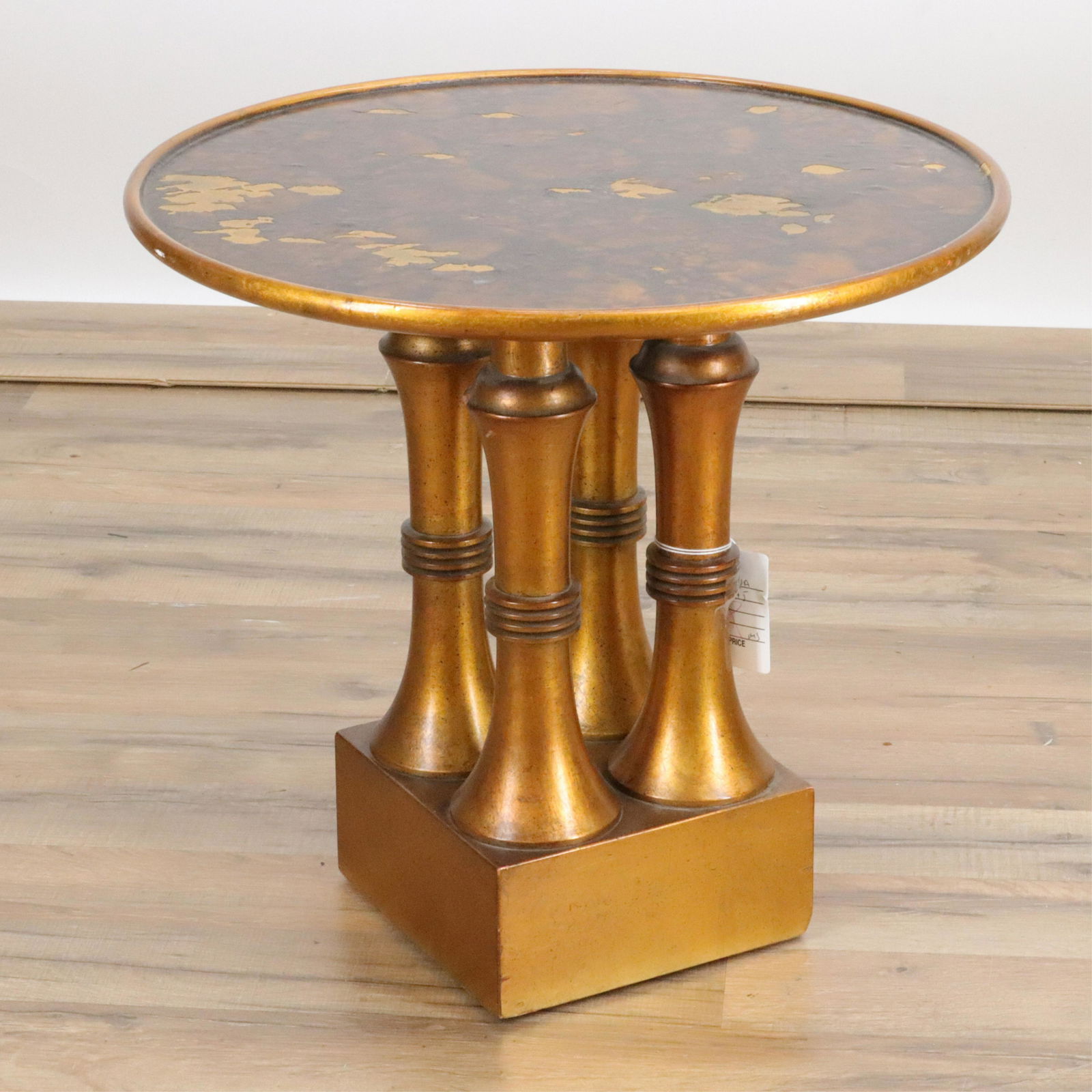 Faux Tortoise Shell & Gilt End Table (1 of 3)