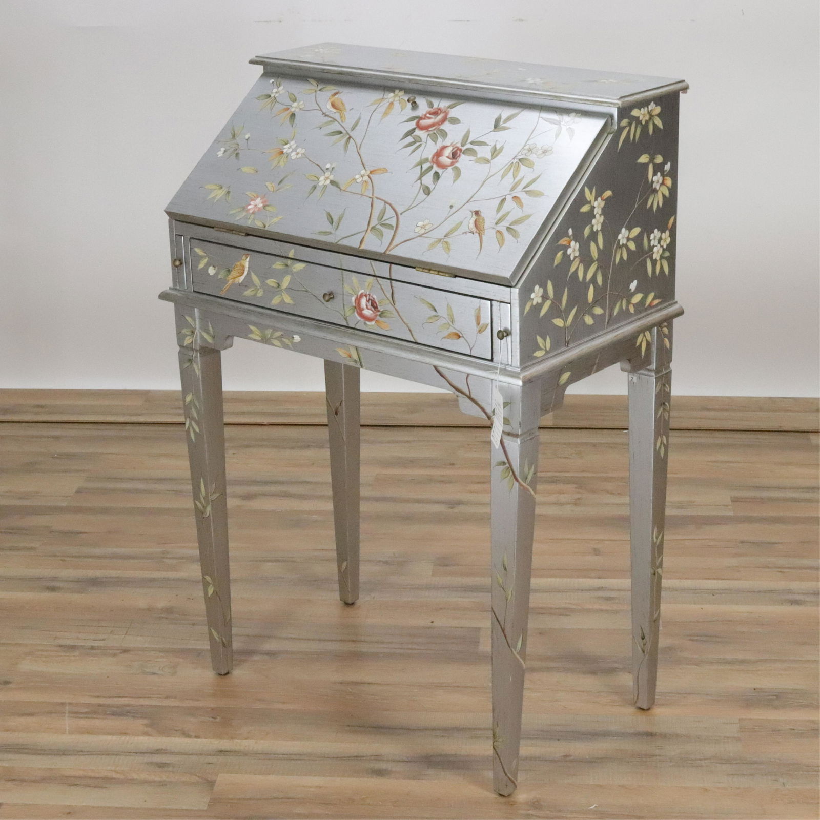 Polychromed Silvered Slant Front Bureau (1 of 4)