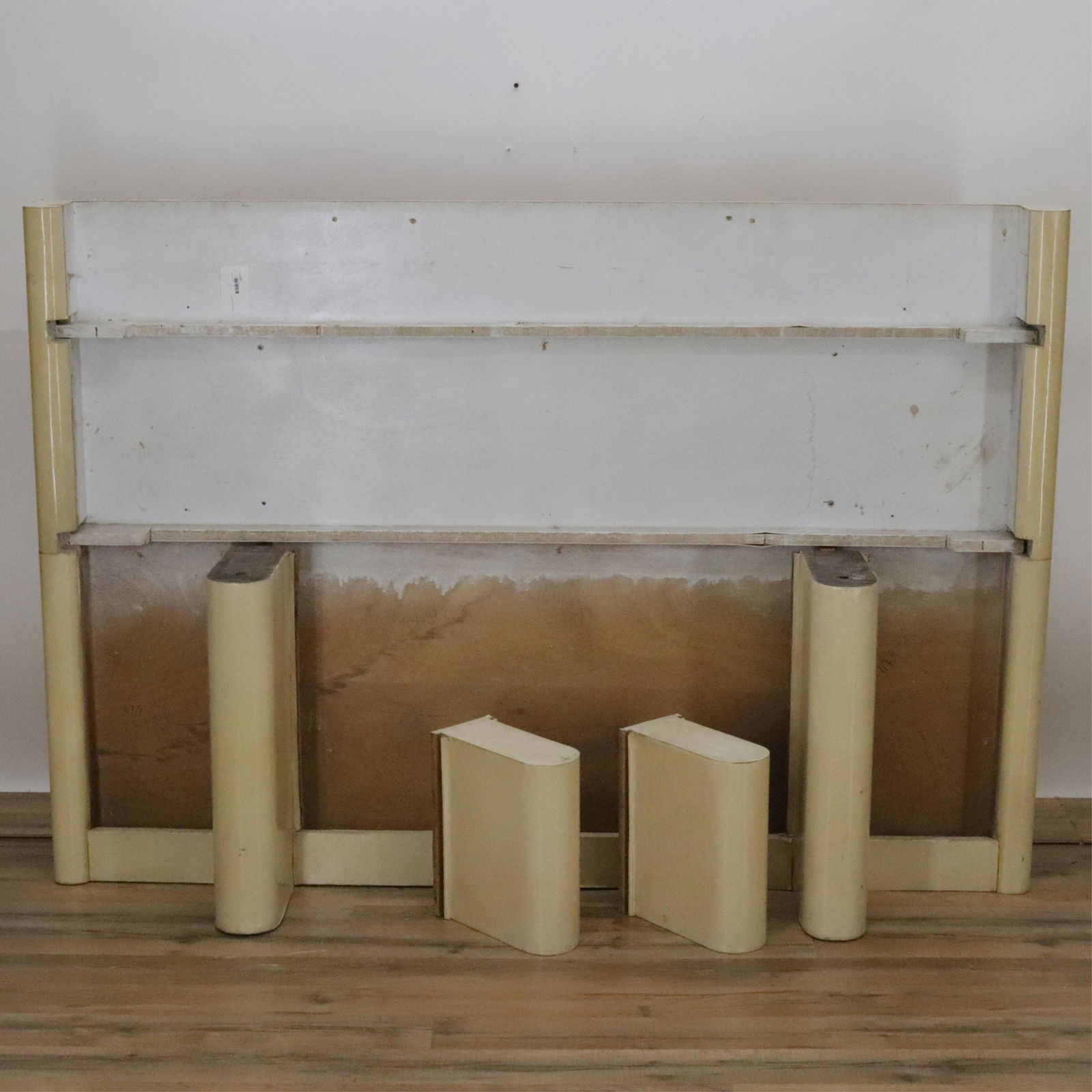 French 1940s Parchment Glass Console, poss Adnet: French 1940s Parchment Veneered Glass Console, possibly by Jacques Adnet Dimensions: 42.75 H x 62 W x 14.5 D Property from the Estate of an Important New York Modernism Dealer. (NJWA12)(MS)