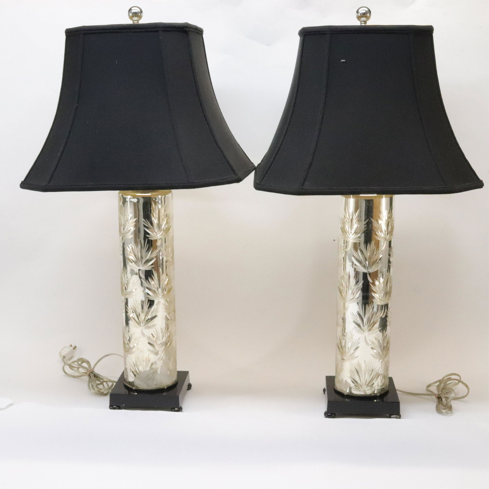 Pair 20C Mercury Glass Table Lamps (1 of 5)