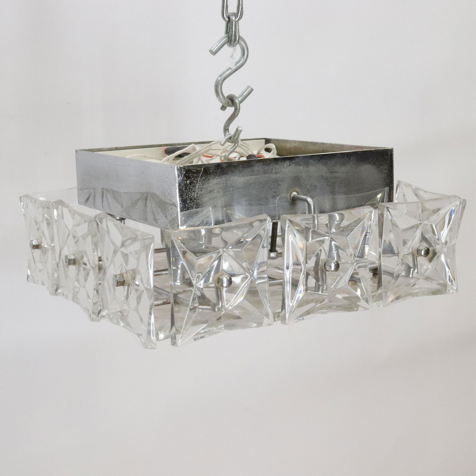 Lobmeyr Glass and Chrome Ceiling Fixture (1 of 5)