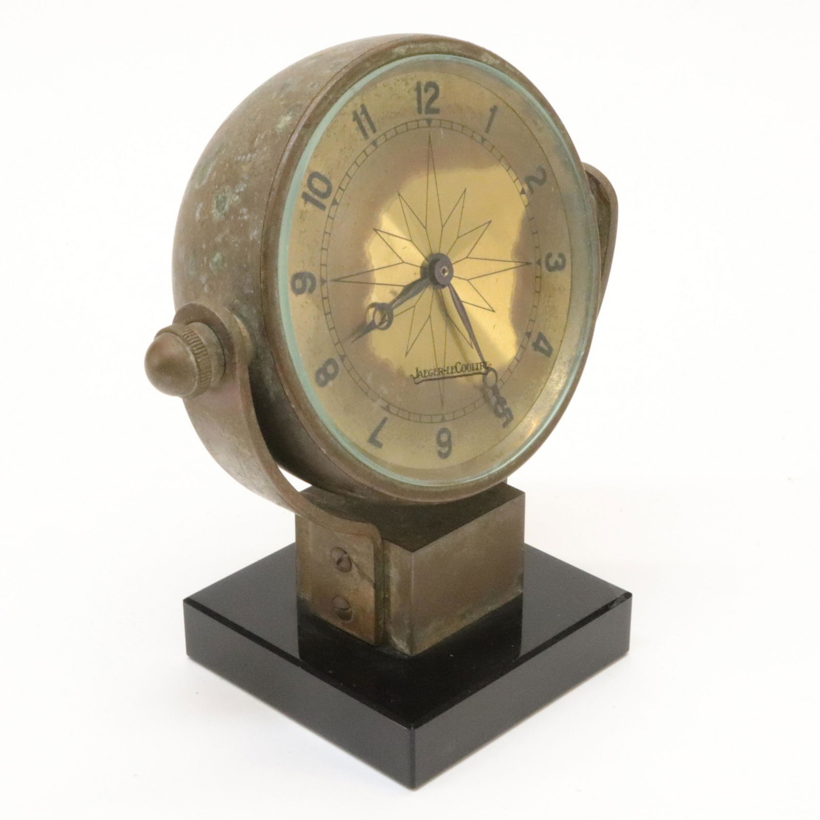 Jaeger Le Couture Brass & Marble Desk Clock (1 of 6)