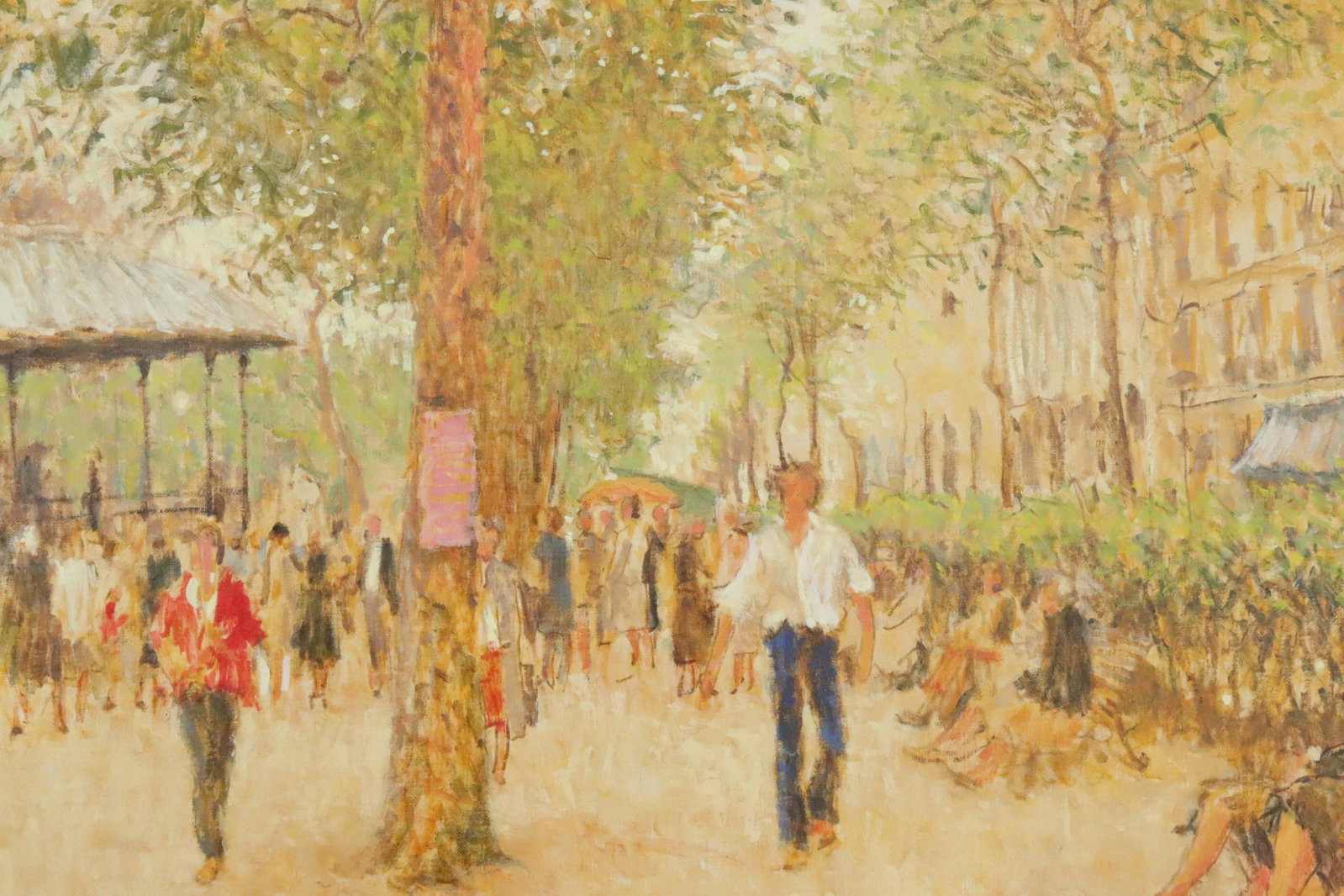 Claude Fossoux - Le Square: Claude Fossoux (French, b 1946) Le Square, oil on canvas. Signed and dated 1963 lower left Dimensions: 24 x 29 unstretched Property from a fifth generation gallery, NYC (HEAR255)(EL)
