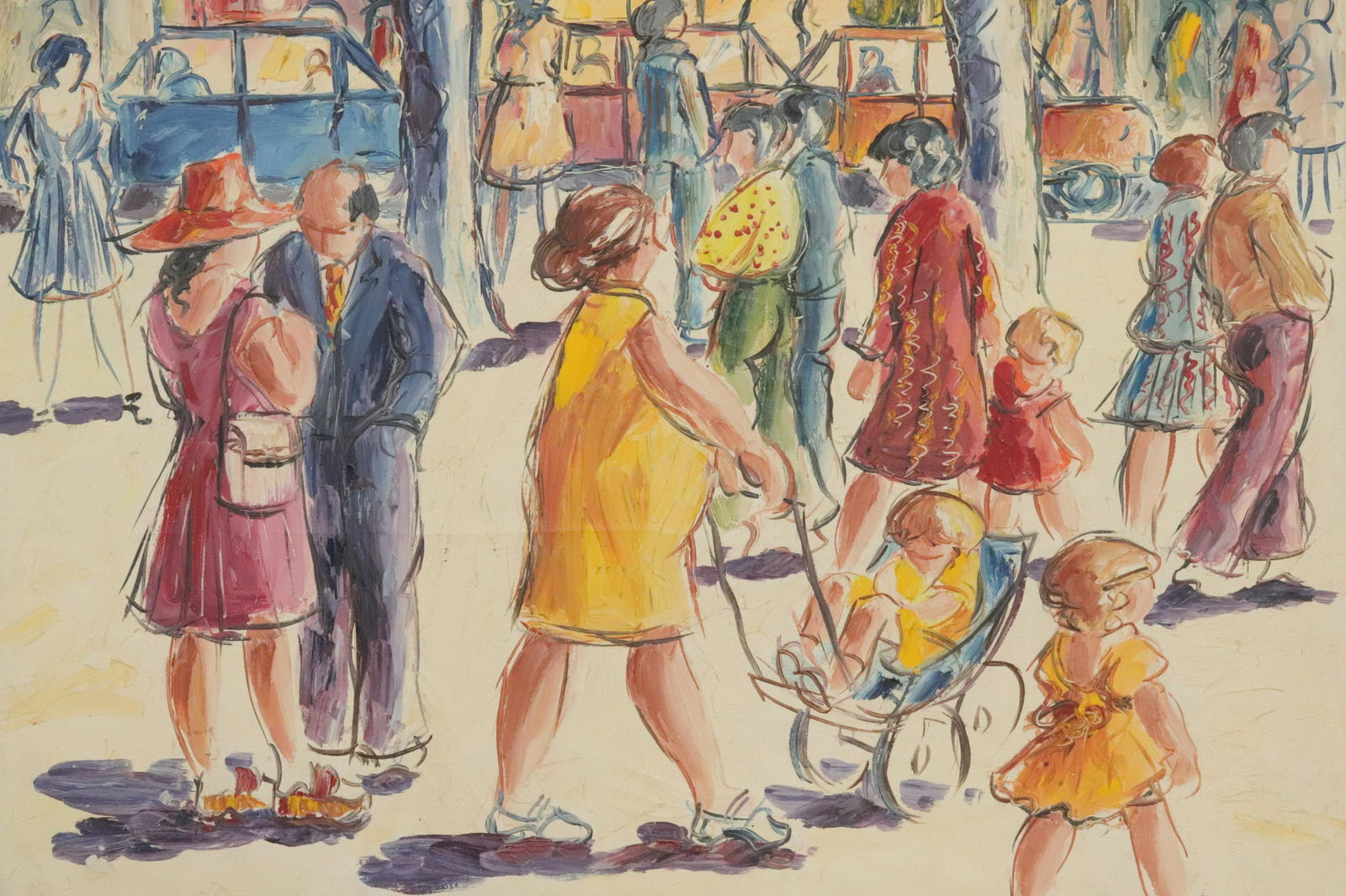 Expressionist Street Scene, signed Raginel (1 of 3)