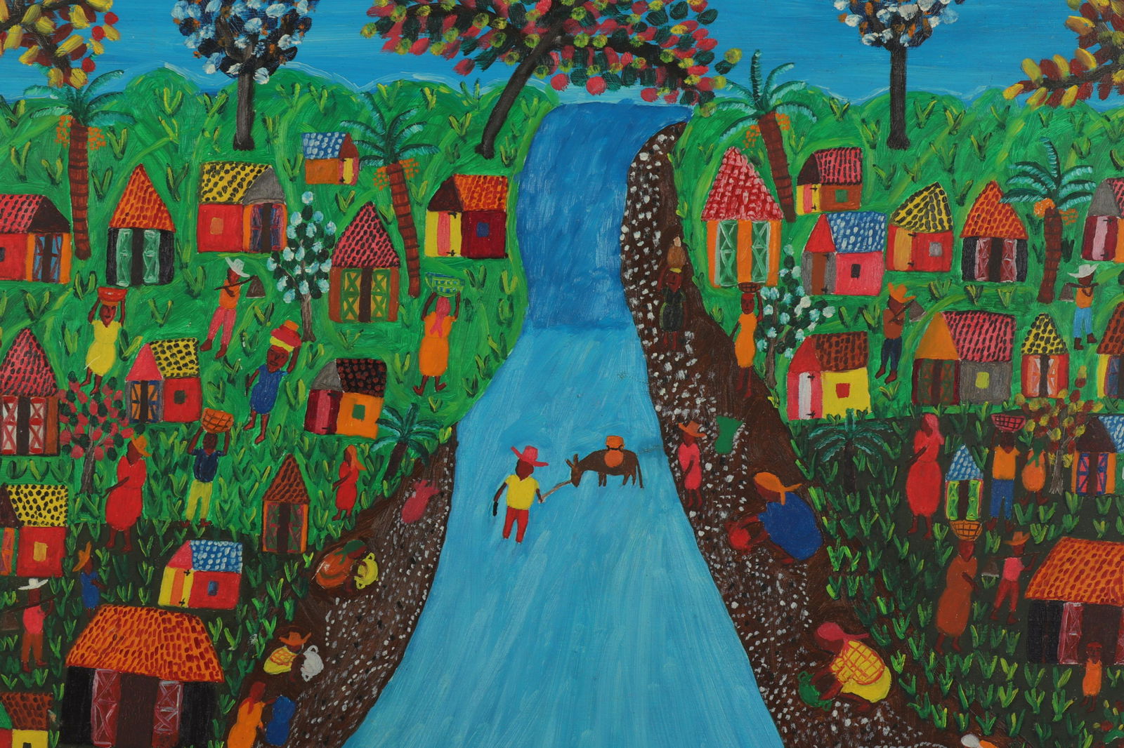 Georges Auguste, Man with Dog, paint on board (1 of 5)