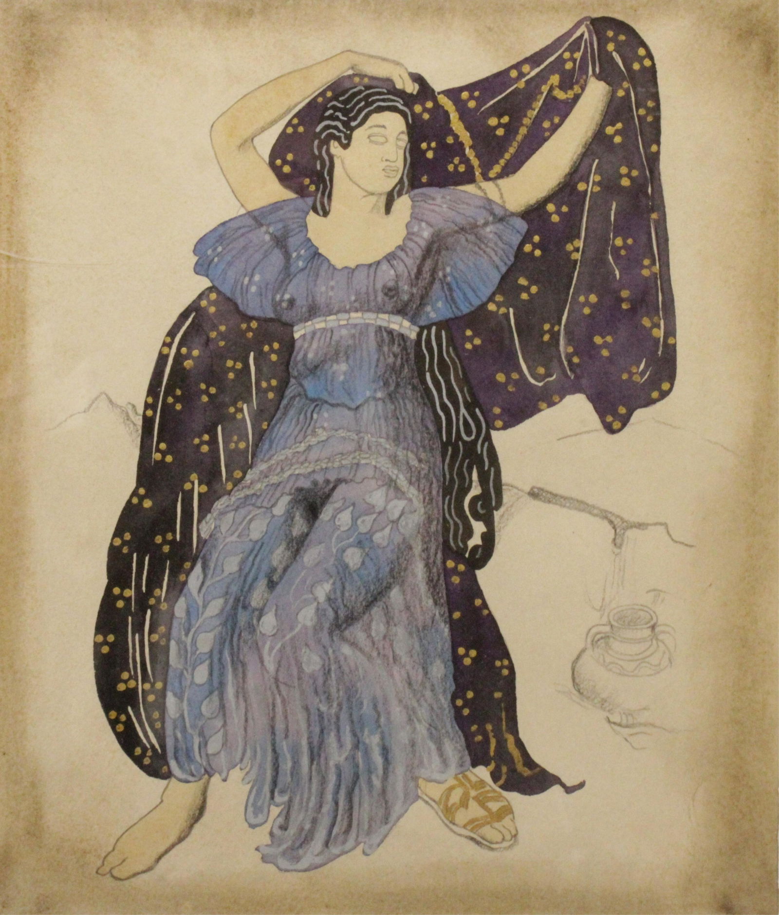 Leon Bakst (Style Of) Costume Design Illustration (1 of 7)