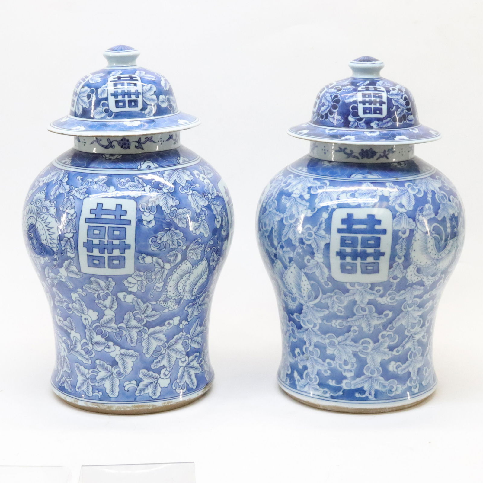 Pair of Chinese Double Happiness Temple Jars (1 of 9)